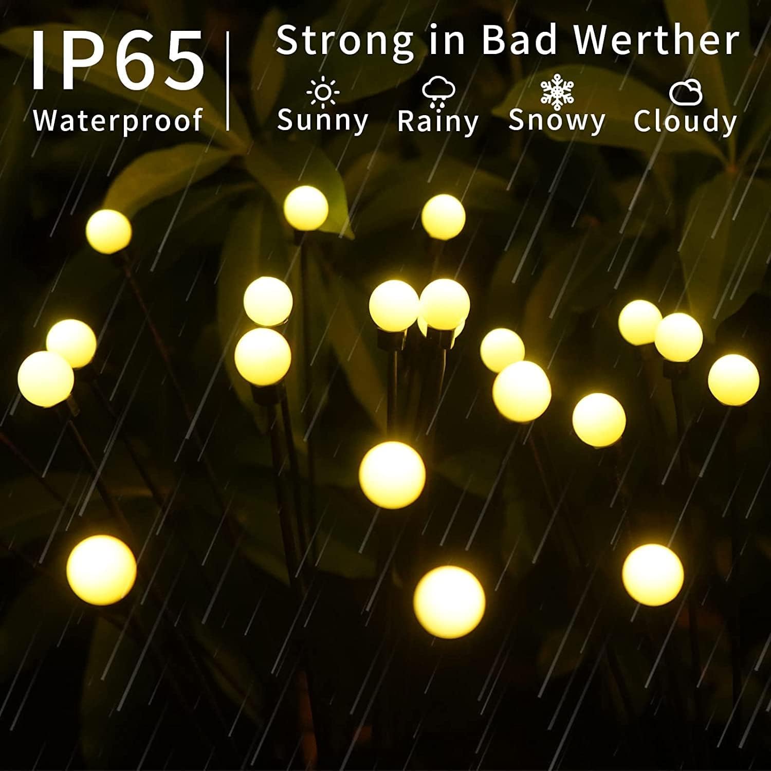 Solarbaby Solar Garden Lights Solar Swaying Light Sway By Wind Solar Firefly Lights Outdoor Waterproof For Landscape Pathway Patio Yard Walkway Decoration Warm White