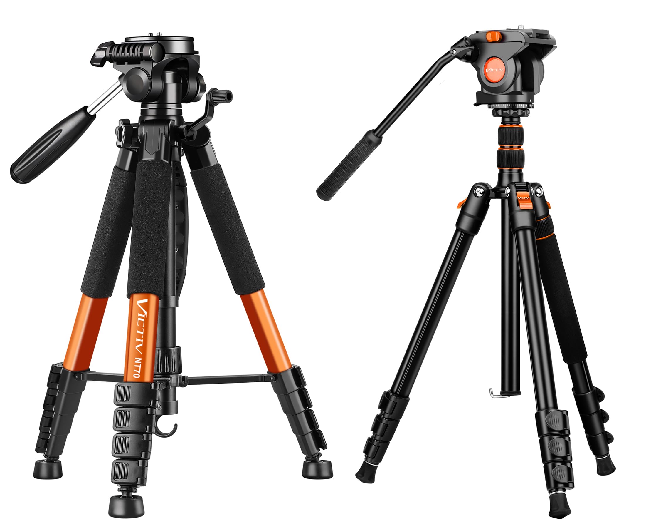 Victiv 74" Camera Tripod Stand, And 72" Fluid Head Tripod