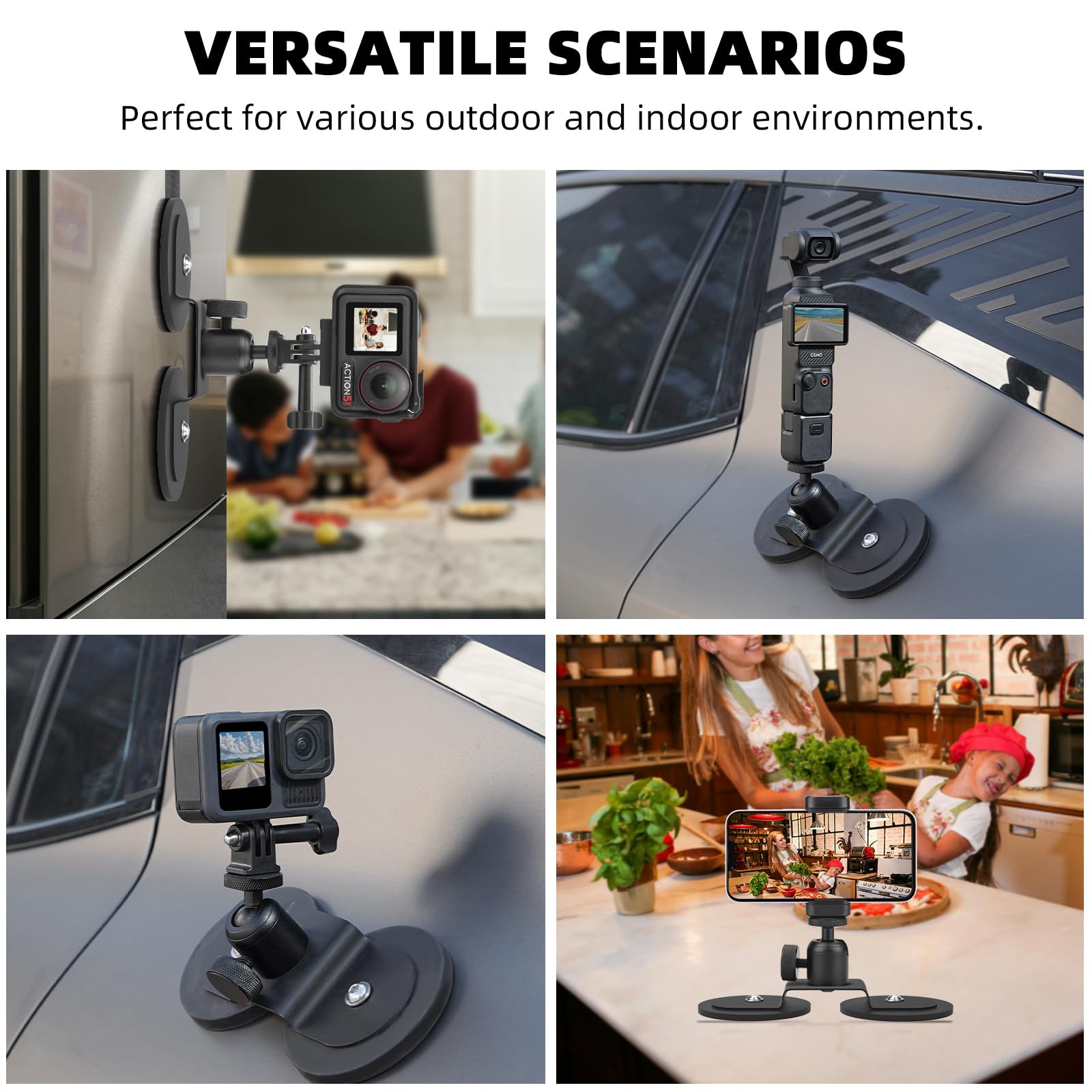 Brdrc Magnetic Car Mount For Gopro, Magnet Outside Camera Phone Holder Clip Stand For Gopro Hero Black Max, For Insta360 X4 X3 Go 3S, For Dji Pocket 3 Action 5 Pro 4 3, For Iphone Samsung Accessories