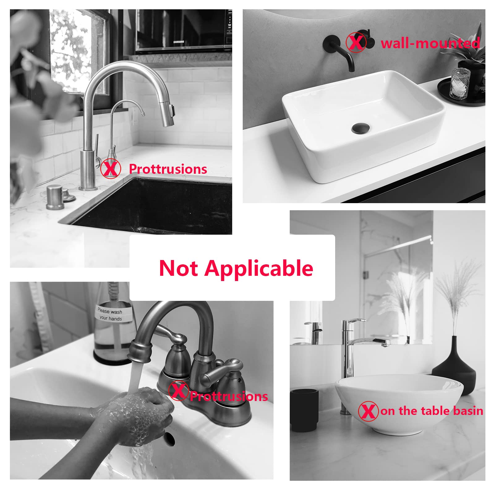 Moodkey Kitchen Sink Splash Guard Sponge Holder For Kitchen Sink Silicone Faucet Handle Drip Catcher Tray Sink Protector For Kitchen Sink Faucet Mat Fits The Faucet Tube Within 2.5"(Light Grey,17.7'')