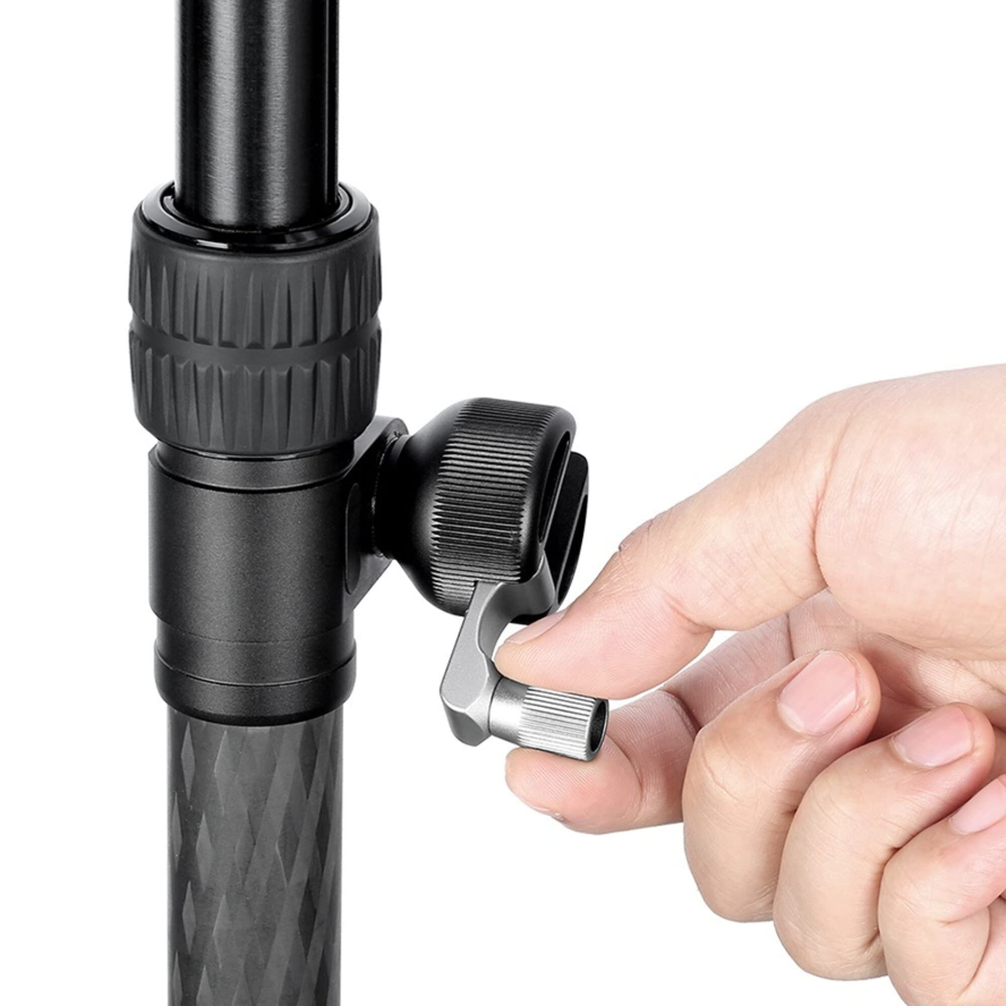 Leofoto Gc-282C Center Column, Add-On Tripod Extension, Carbon Fiber, Adjustable 2 Sections, Convertible Screw Stud, 3/8" Mounting Thread