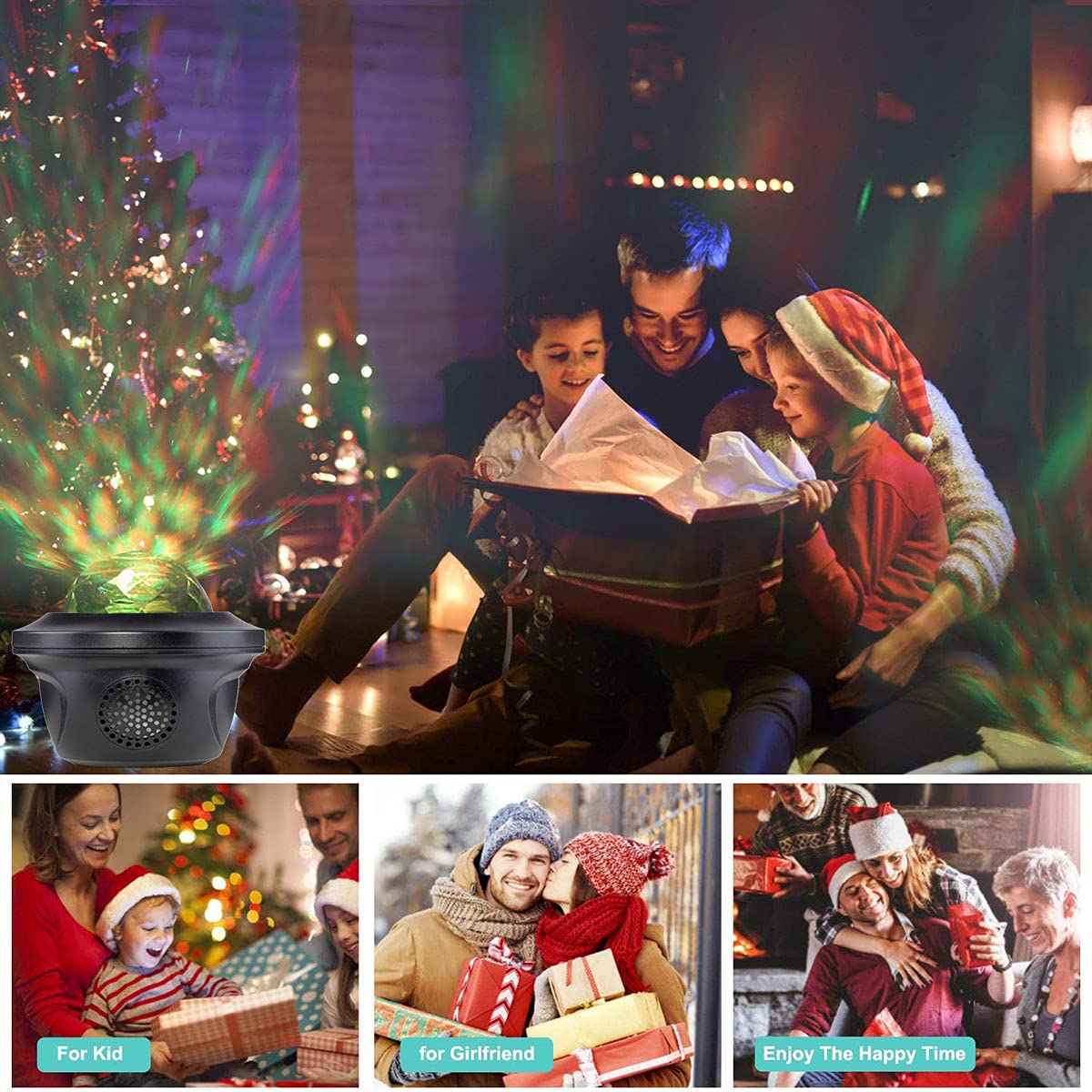 Ludyhevy Galaxy Projector For Bedroom, Star Projector With Music Sync Lighting Effects, Bluetooth Speaker, Remote Control Galaxy Light, Timer Night Light, Sky Light Projecter For Room Decor