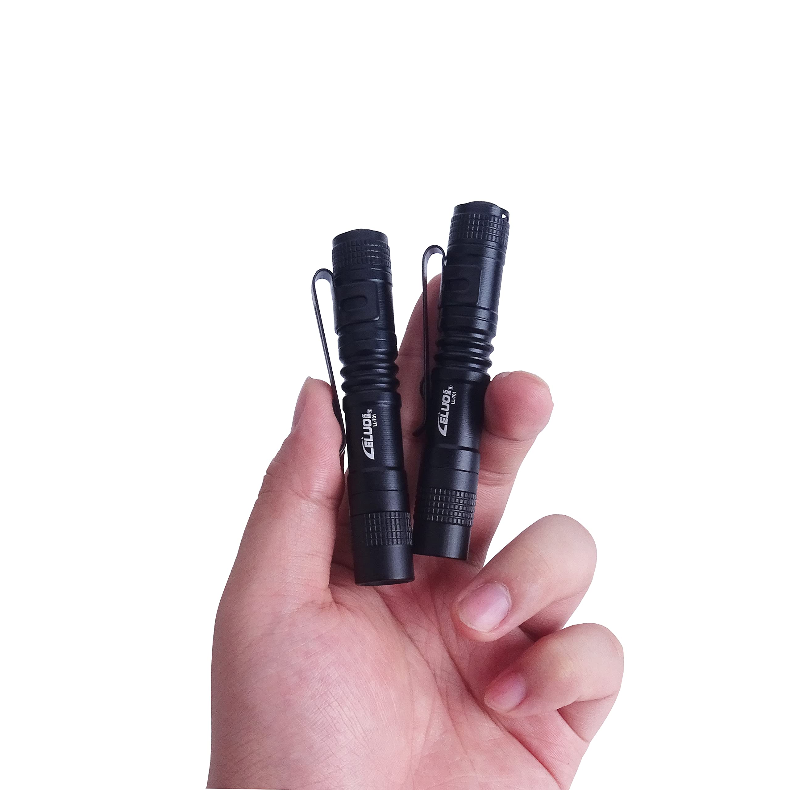 Kemaily Handheld Pen Flashlight 150 Lumens Lamp Clip Mini Pen Light Small Pocket Penlight(2 Short)
