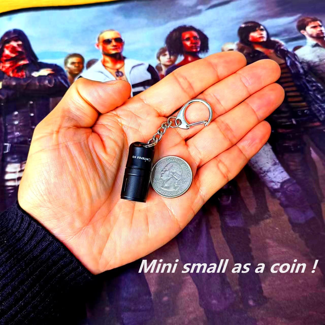 Nitefox E3 Mini Keychain Flashlight Micro Small Keychain Light Bright 100 Lumens Protable Pockect Light Key Ring Torch For Everyday Dog Walk Camping Hiking Nice  For Parents Friends