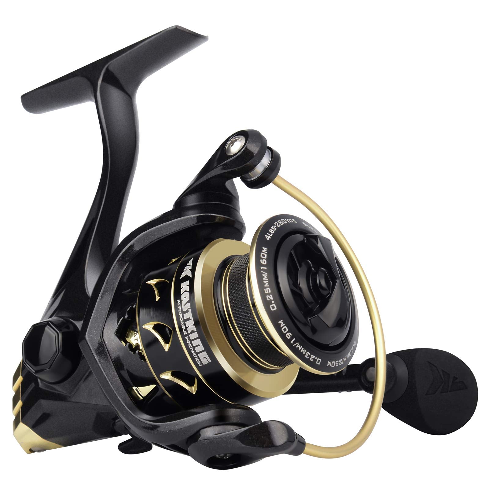 Kastking Valiant Eagle Gold Spinning Reel - 6.2:1 High-Speed Gear Ratio, Freshwater And Saltwater Fishing Reel, Faster Line Retrieve, Braid Ready Spool, 7+1 Shielded Stainless Steel Ball Bearings