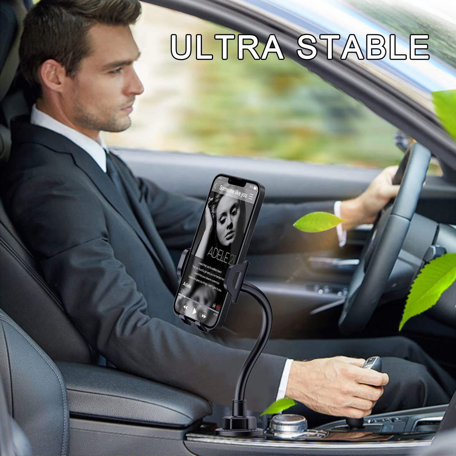 Lopnord Car Phone Holder Mount Cup Holder, Phone Mount For Car Compatible With Iphone 16 15 14 Pro Max/Samsung Galaxy S24 S23 S22 Ultra, Cell Phone Holder Car Flexible Gooseneck Phone Holder For Car