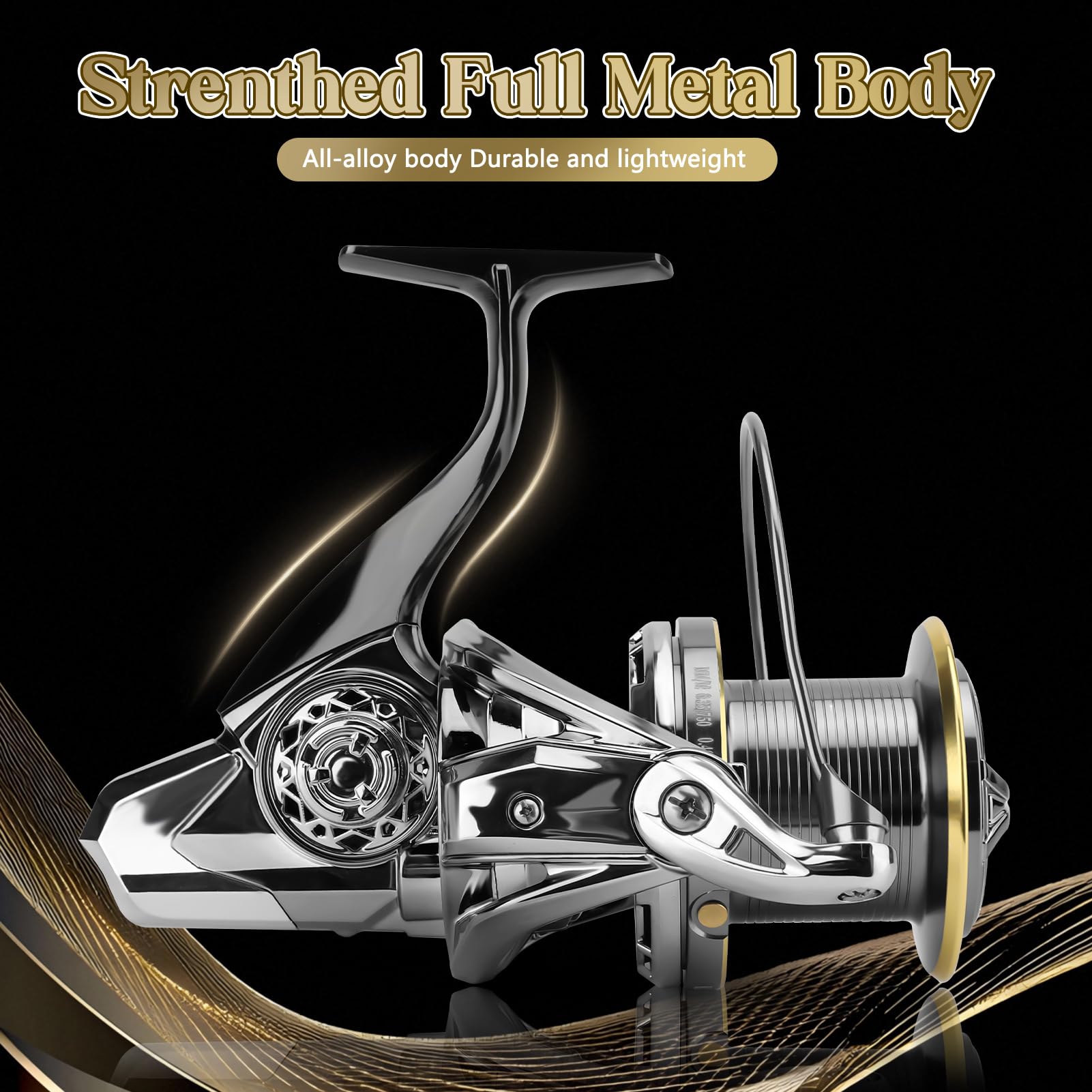 Zembsoya Spinning Reel 9000/10000/12000/14000, Freshwater Spinning Fishing Reel, 66Lbs Max Drag, Cnc Aluminum Spool And Handle, 4.7:1 Gear Ratio, 18+1Bb Graphite Frame Surf Fishing Reels
