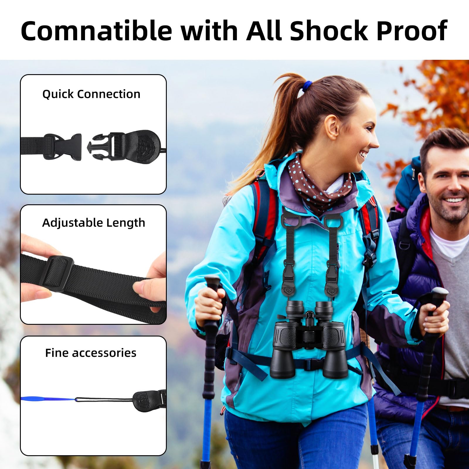 Gansita 3 Pack Adjustable Shoulder Strap Universal Replacement Nylon Neck Camera Lanyard Quick Release Shoulder Strap For Ipad Tablet Case Camera Binocular Crossbody Laptop Luggage Bag