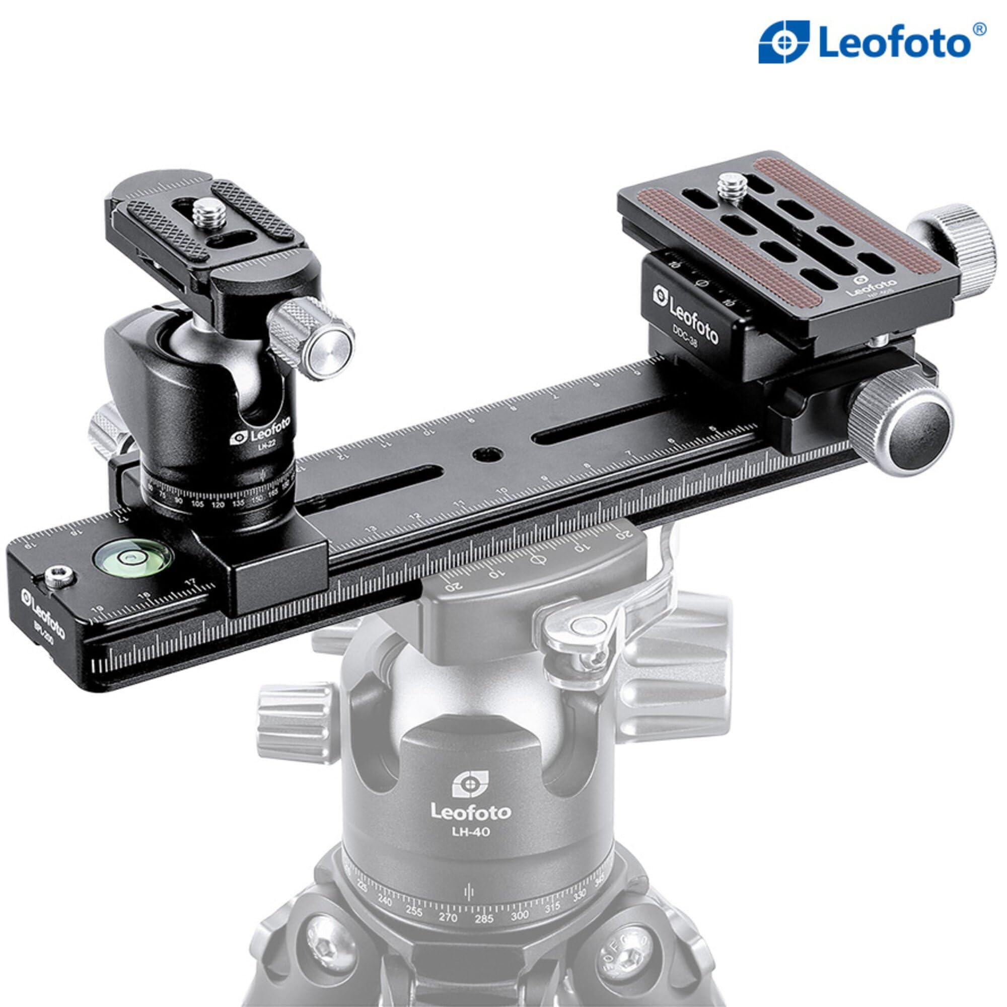 Leofoto Fdm-02 Arca Rail Kit, For Binocular/Rangefinder, Double Dovetail, Ball Head, Clamp With Qr Plate