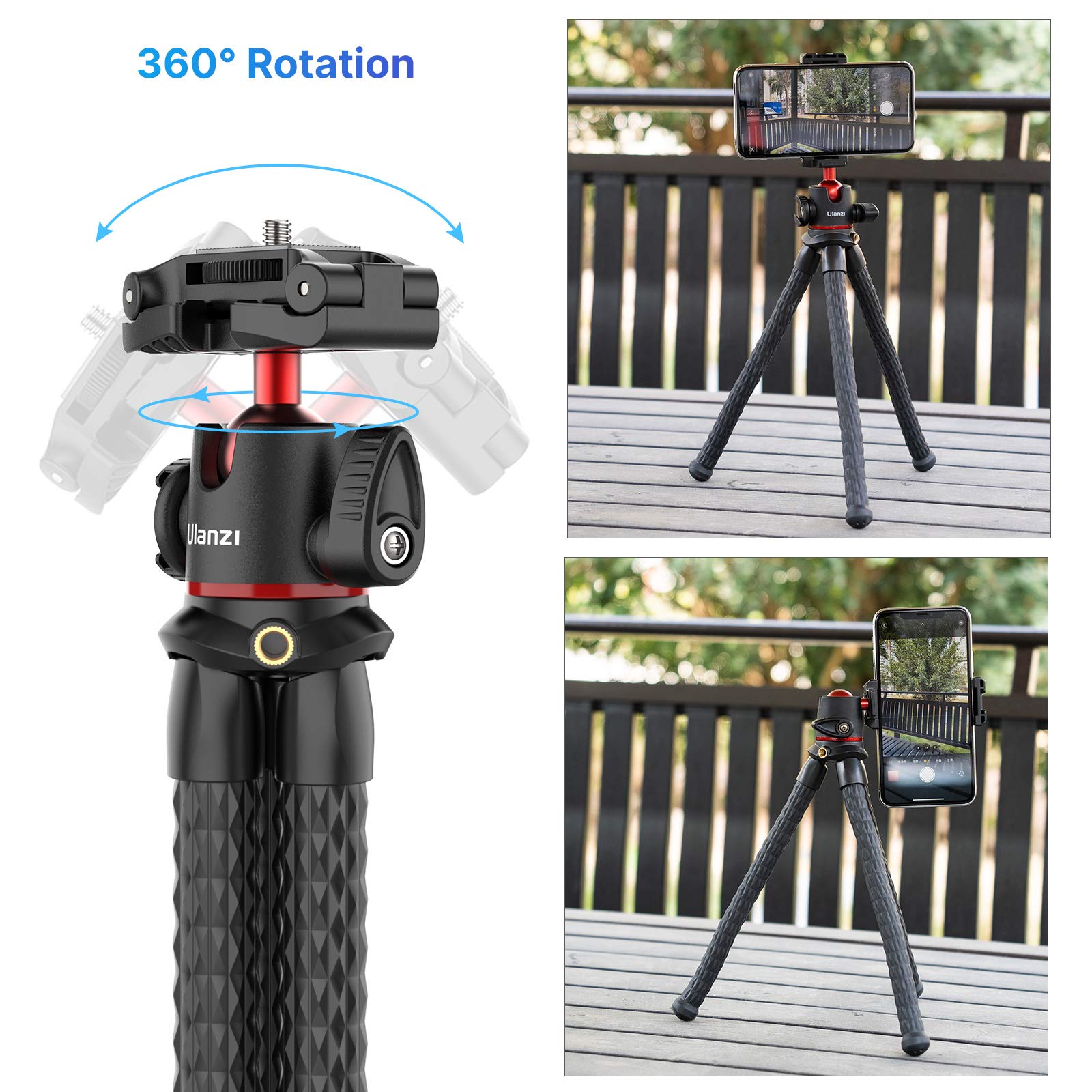 Ulanzi Mt-33 Camera Tripod,Flexible Mini Tripod With 1/4" Screw For Magic Arm,Octopus Tripod Compatible With Iphone 12 Samsung Canon Nikon Sony Cameras