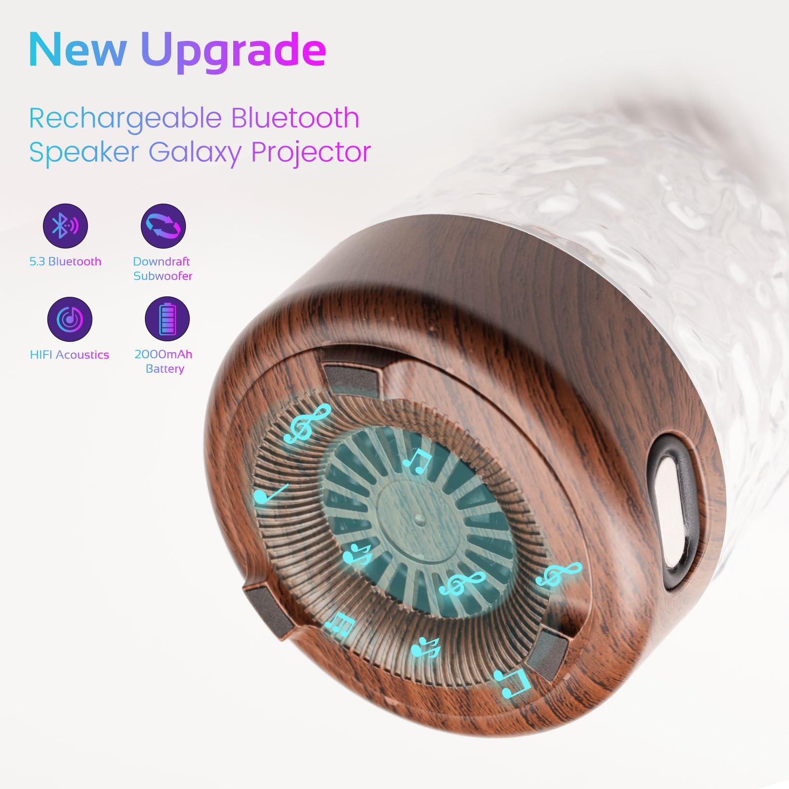 Jiawen Galaxy Projector Light, Hifi Bluetooth Speaker Northern Lights For Bedroom, Rechargeable Mushroom Night Light, Ocean Wave Light With 36 Lighting Modes, Mood Lighting For Kids Teen Xmas