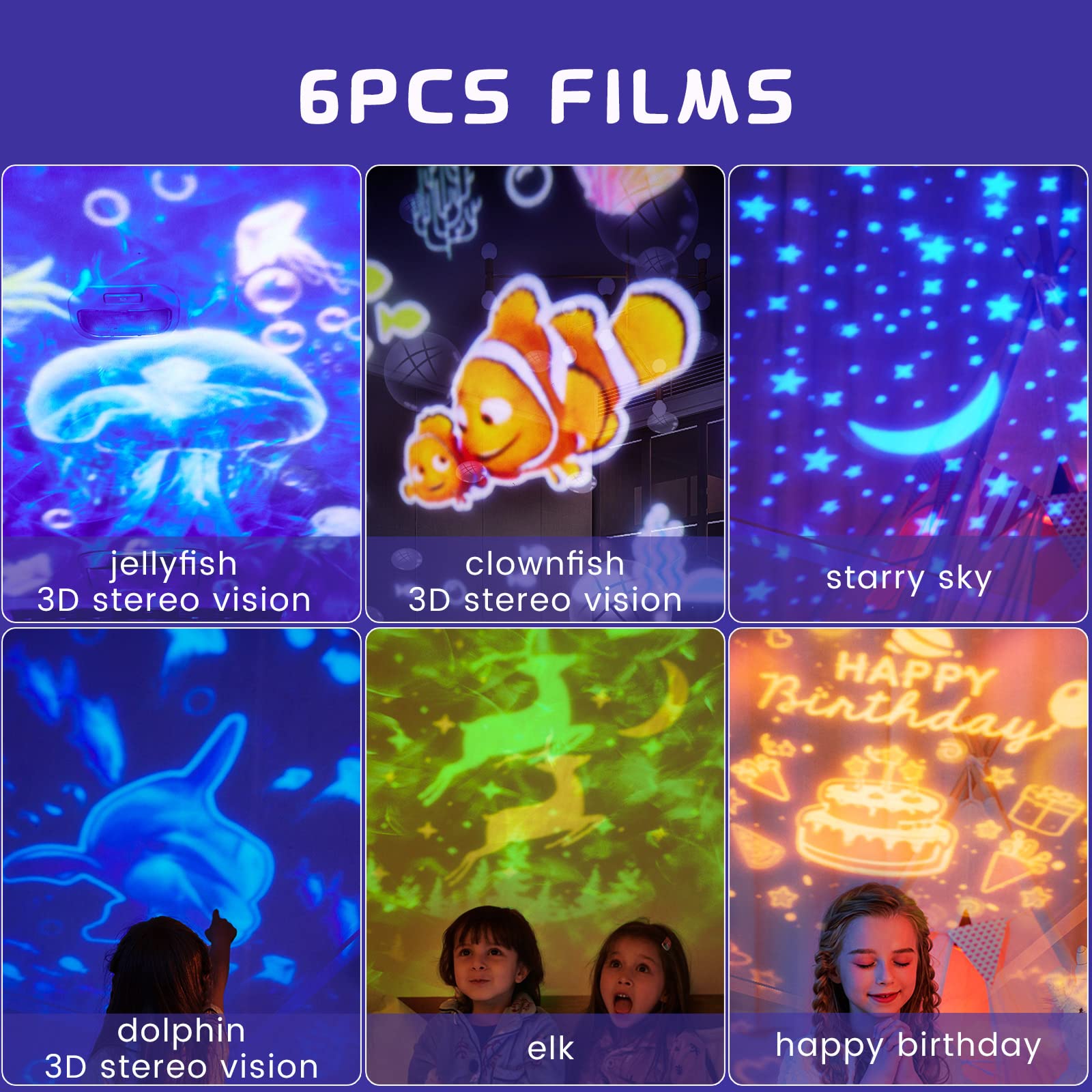 Stars Lamp Ocean Night Light Projector, Kids Galaxy Projector For Bedroom, Nebula Star Projector With Usb Cable, 360 Degree Rotation Kid Night Light Lamp For Decorating Party,Birthdays,Christmas