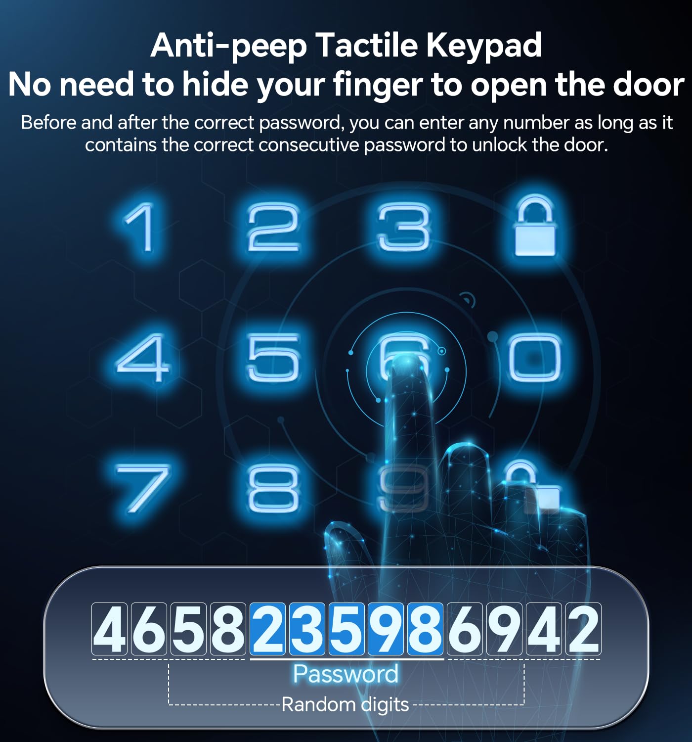 Ulecoce Keyless Entry Door Lock Deadbolt With Handle Set, Keypad Door Lock With Handle Smart Door Locks For Front Door With Set Code With Easy Installation, Auto Lock, (Oil Rubbed Bronze)