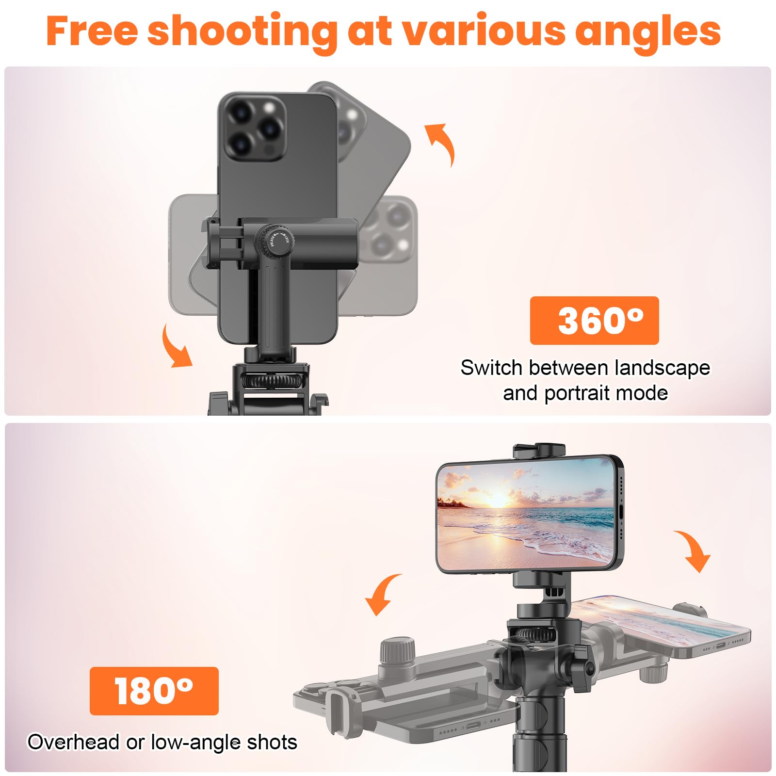 Xxzu 61" Phone Tripod, Camera Tripod Stand With Remote & Phone Holder, Tripod For Cell Phone, Travel,Lightweight,Tall Smartphone Tripod Compatible With Iphone/Android/Canon/Video Recording/Webcamera