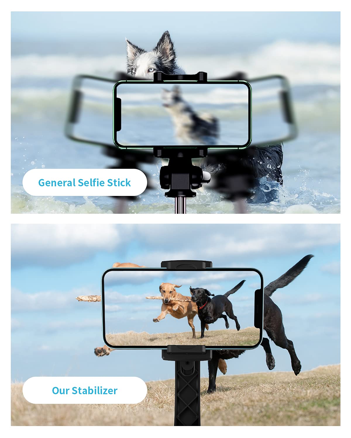 Zizuttin Gimbal Stabilizer With Selfie Stick For Iphone: Portable Handheld Gimble With Tripod & Remote For Cell Phone Camera & Samsung Android Smartphone Recording Video & Vlogging On Tiktok & Youtube