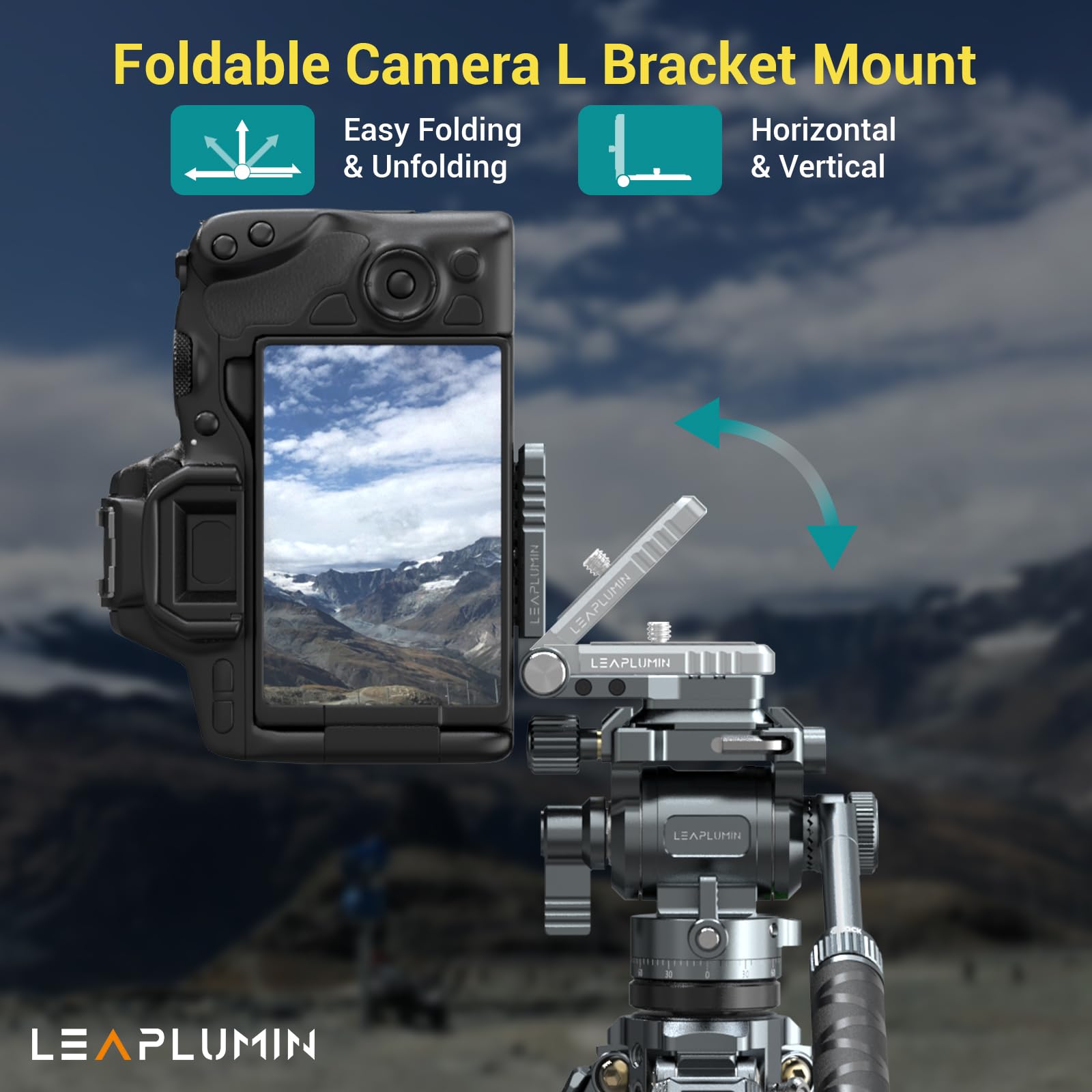 Leaplumin Foldable Dslr Camera L Bracket，Lightweight Camera L Bracket Vertical Horizontal Switching Tripod Quick Release Plate Compatible With Canon Nikon Sony Dji Osmo Ronin Zhiyun Stabilizer Tripod