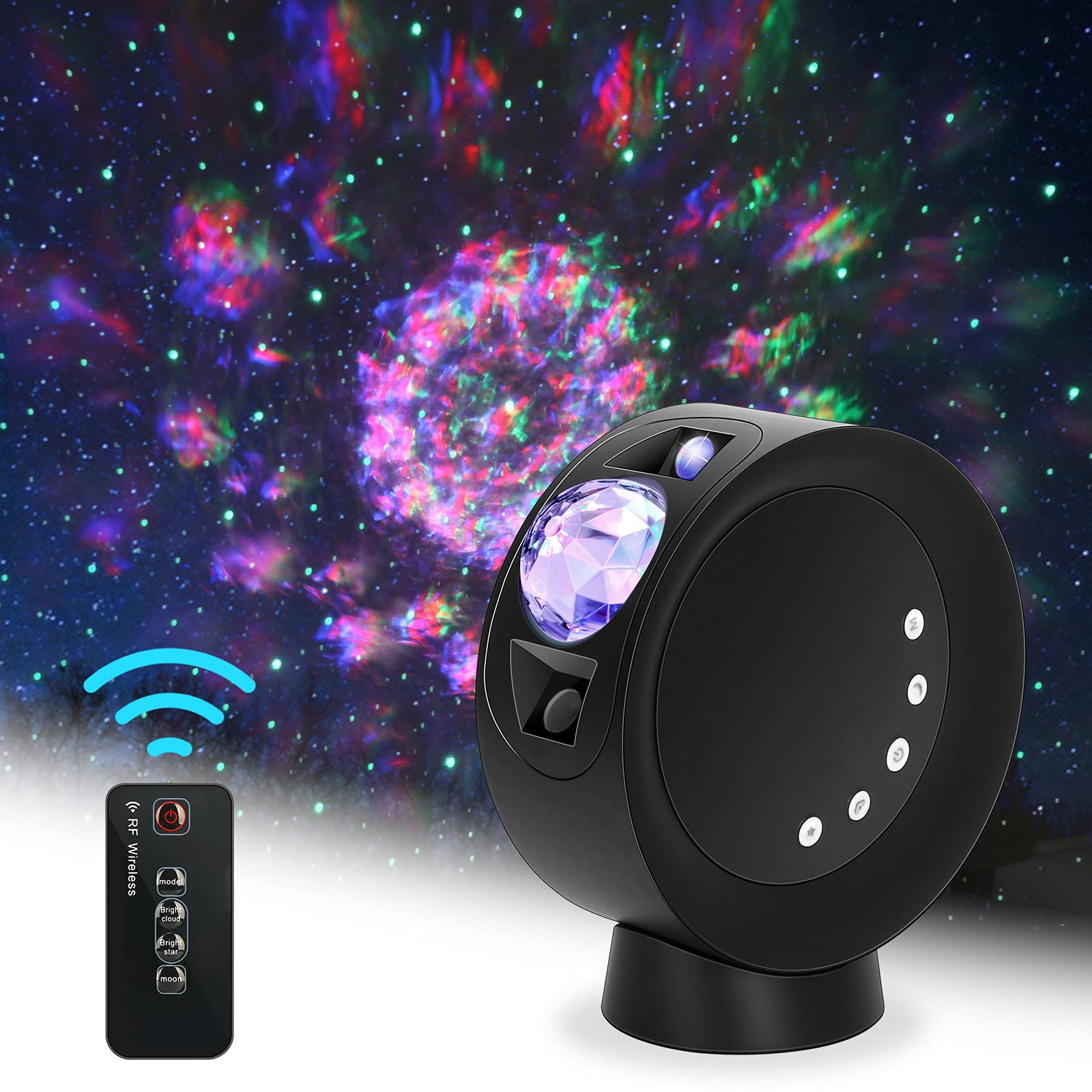 Litenergy Led Sky Projector Light, Galaxy Lighting, Nebula Star Night Lamp With Base And Remote Control For Gaming Room, Home Theater, Bedroom , Or Mood Ambiance (Black)