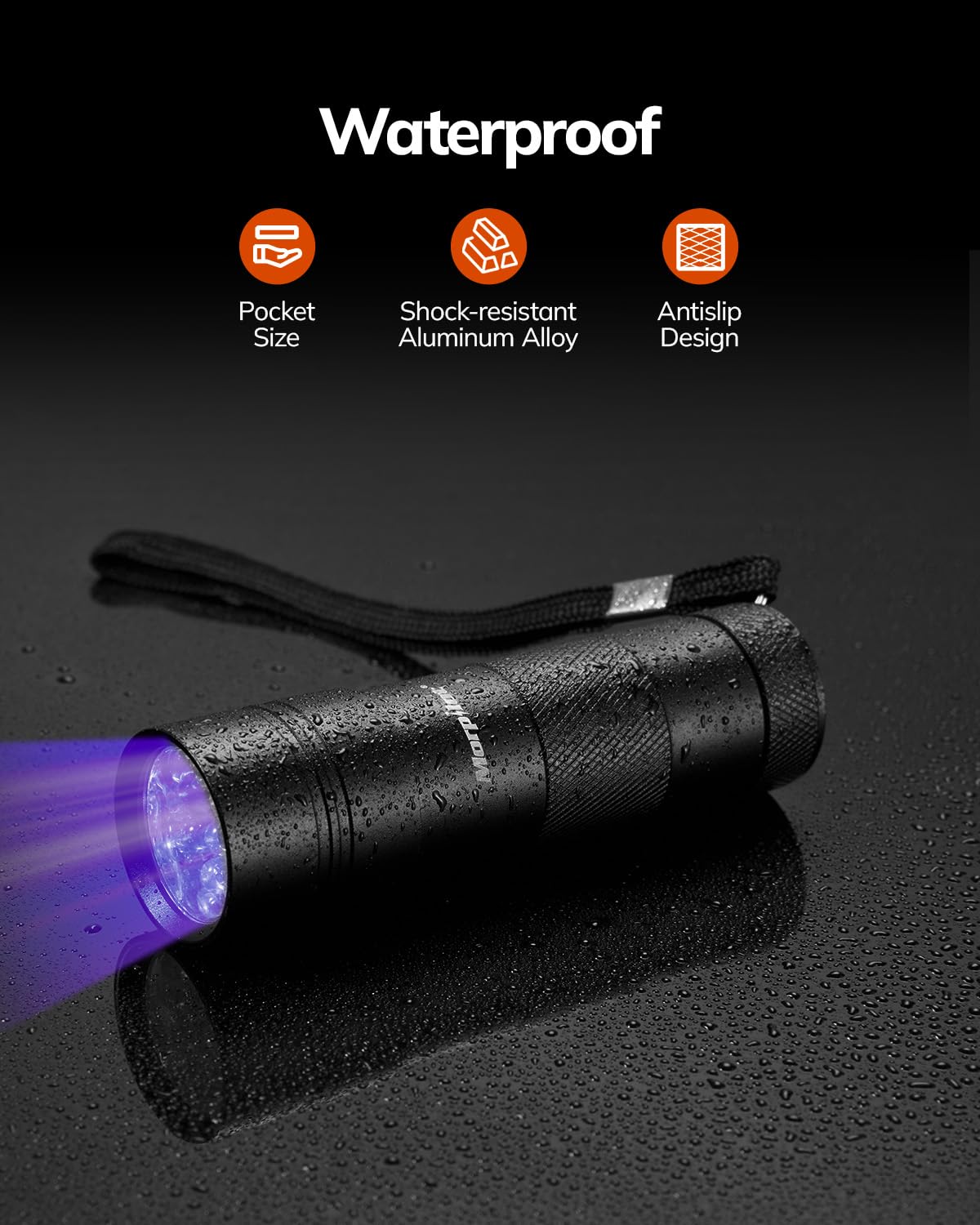 Morpilot Blacklight Flashlights Uv Flashlight,12 Led 395Nm Ultraviolet Blacklight 2 Pcs Black Light Flashlight Mini, Torch Light Pet Urine Detector Light For Dog/Cat, Dry Stains,Resin Curing,Bed Bug