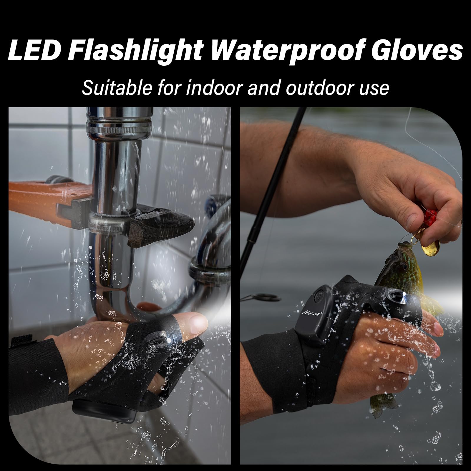 Mylivell Hands Led Flashlight Gloves, Fathers Day Dad  For Fishing Dad, Camping Flashlight Gadgets For Men, Gloves With Lights For Working On Cars, Handy Mens , Mens Tools