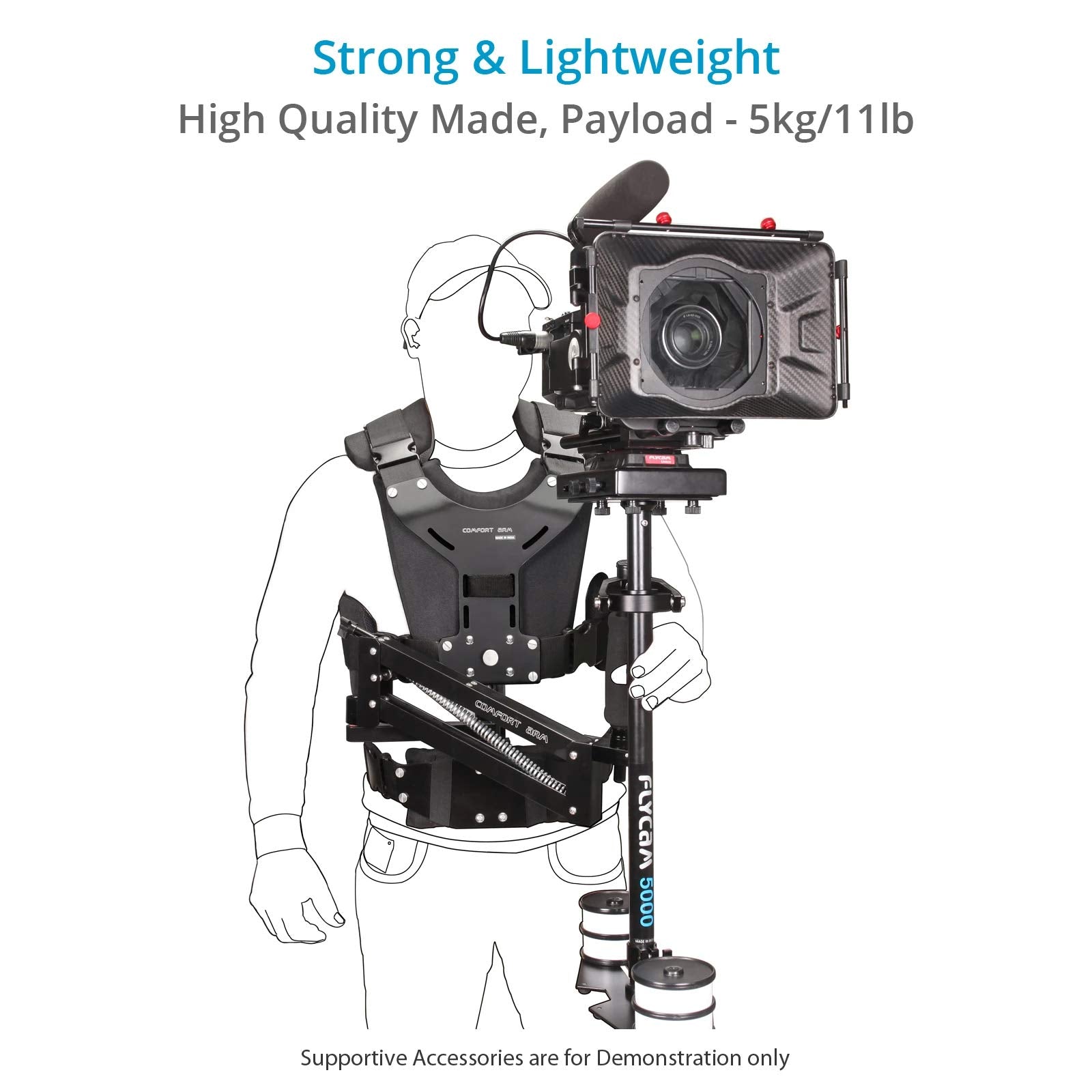 Flycam Comfort Stabilizing Arm & Vest For 5000/3000/Dslr Nano Handheld Camera Video Steadycam Stabilizer Up To 5Kg  Stabilization Body Mount System