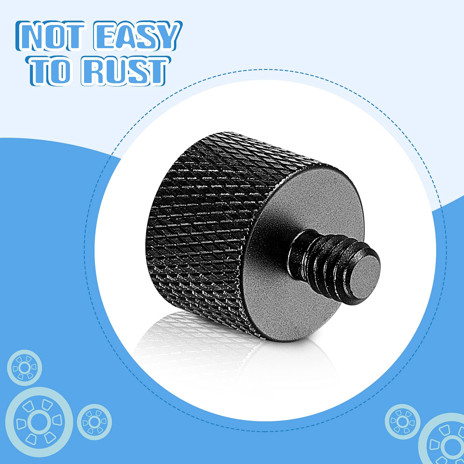 Frienda 4 Pieces Mic Stand Adapter 5/8 Female To 1/4 Male For Camera Mount Tripod Thread Conversion Connector Screw Adapter For Microphone Stand Mount(Black)