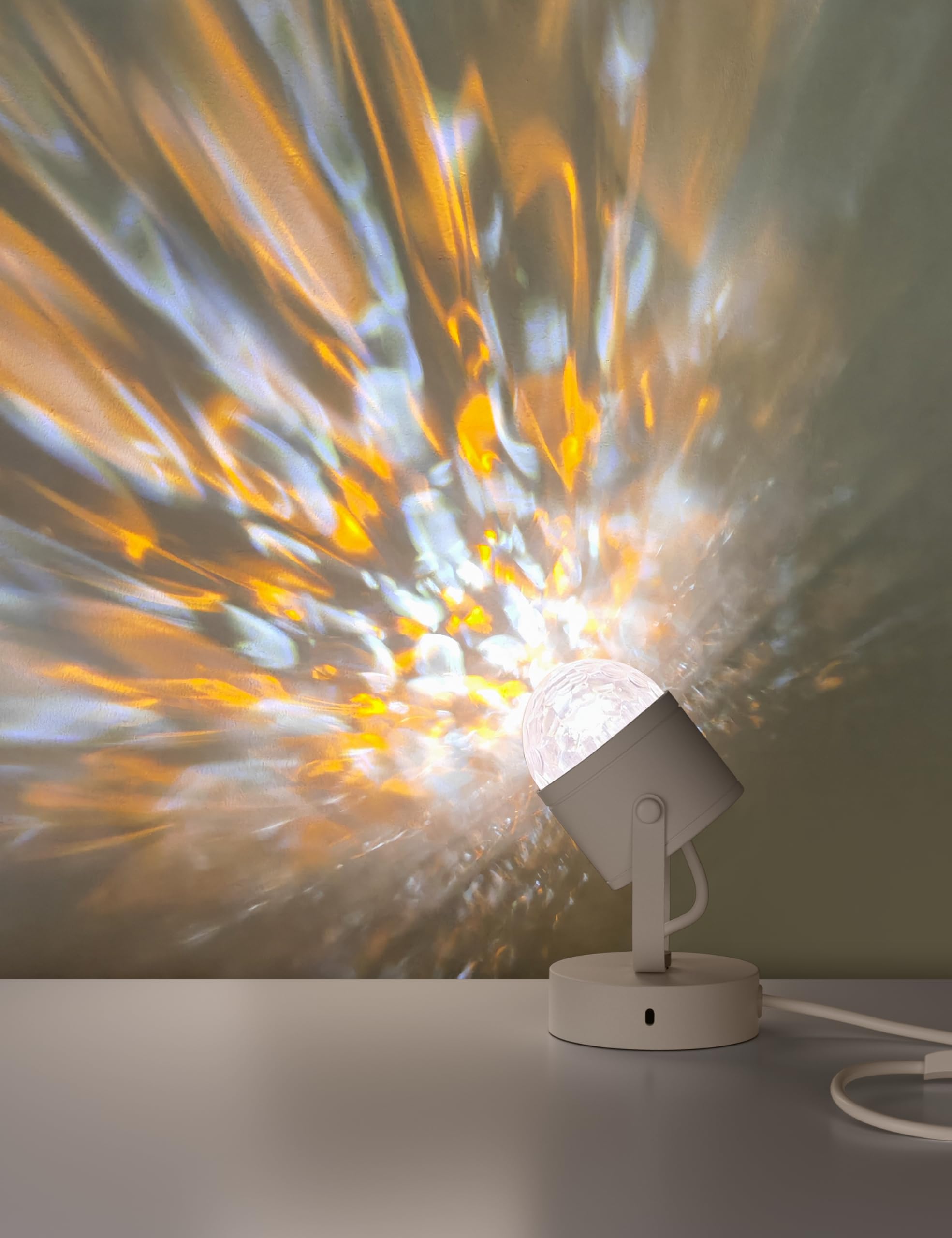 Joyzy Plug-In Dynamic Ocean Wave Table Lamp Water Ripple Night Light Projector For Room Party Decoration, Color Changing Ambient Lamp, Vivid Water Wave Effect Lights, Videography Projection