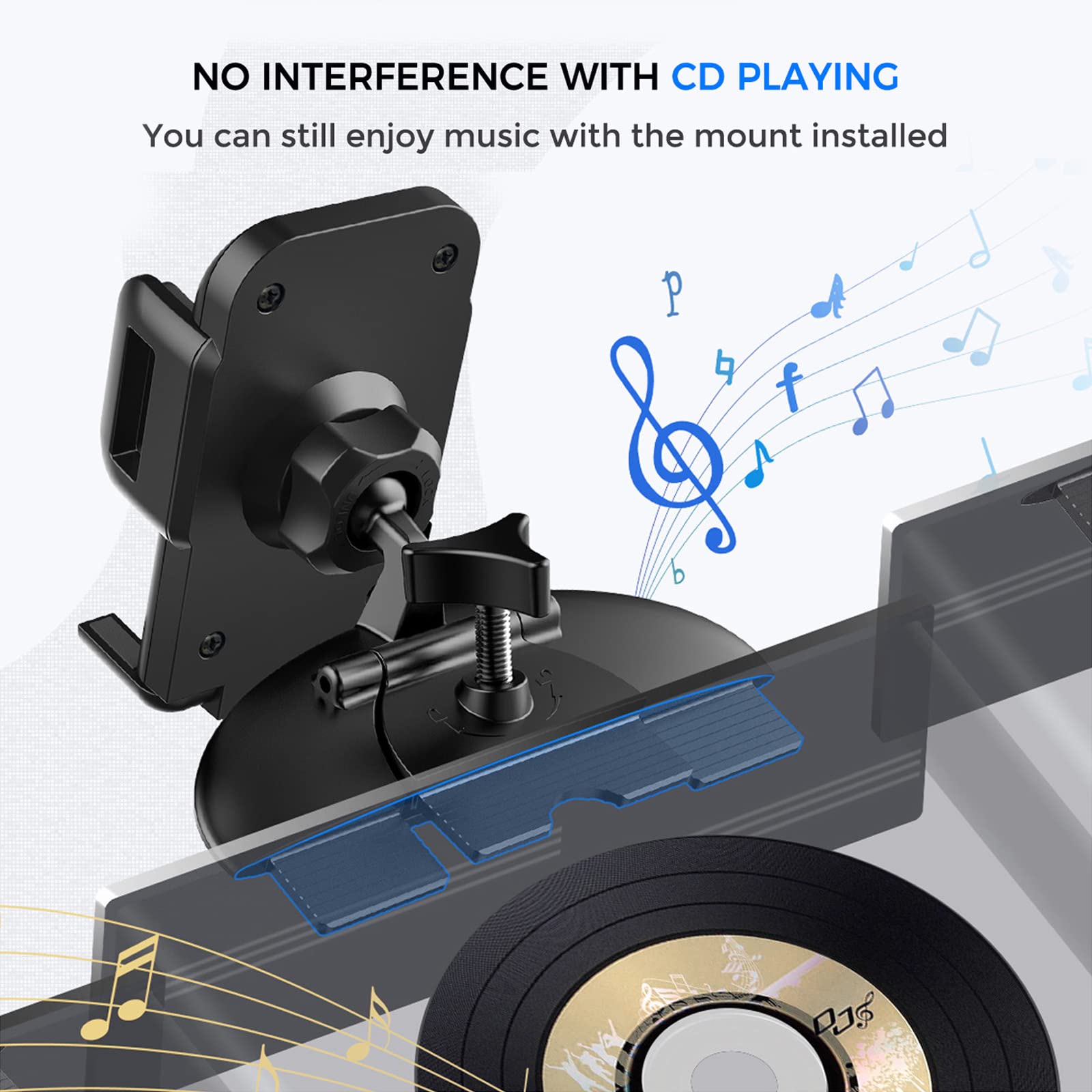 Vssmssa Cell Phone Holder For Car, Cd Slot Car Phone Mount, One Button Release Easy Installation Cd Player Car Phone Holder Mount Compatible With Iphone 16 15 14 13 12 11 Pro Xr Xs Max Galaxy S20 S20+ S10 S9
