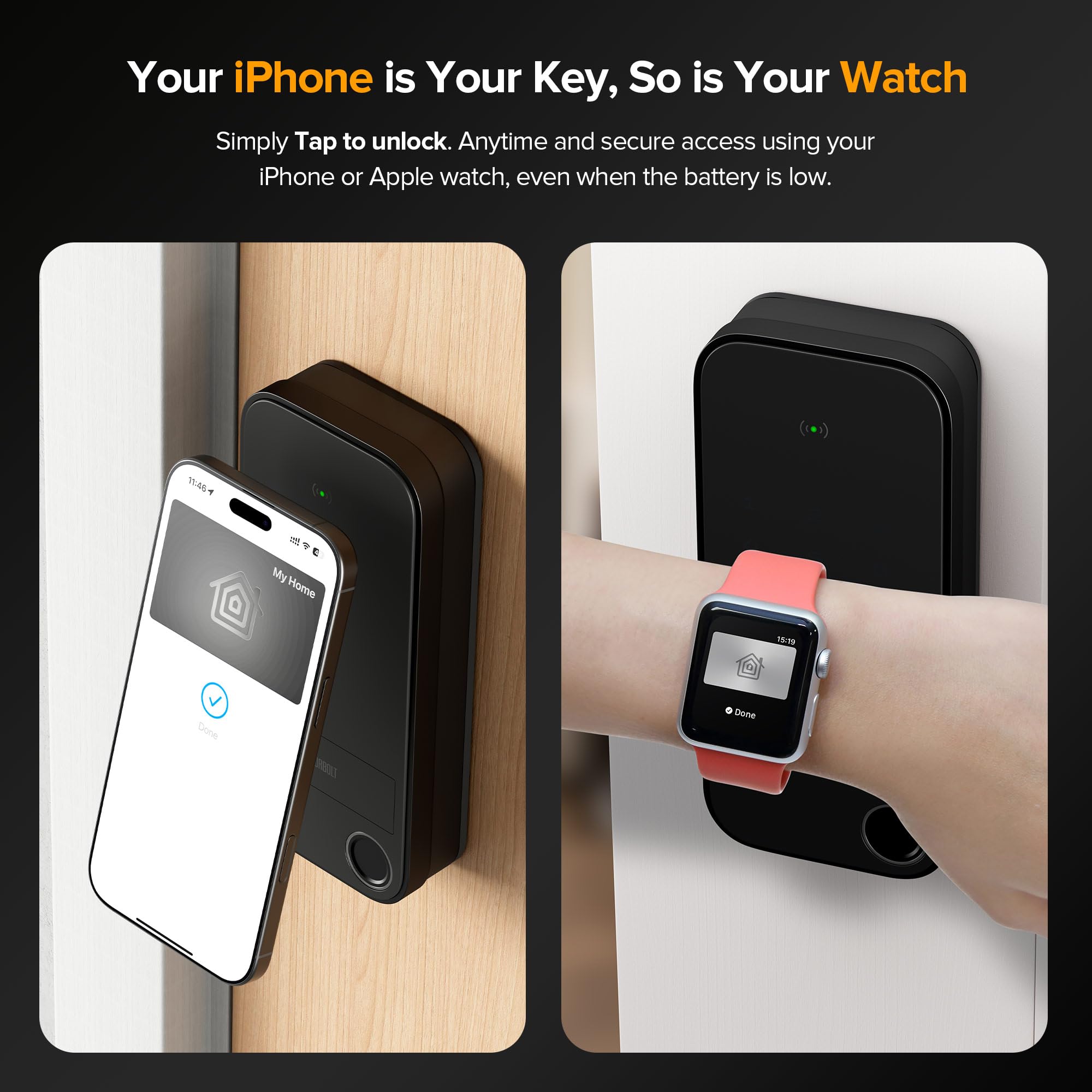 Thorbolt X1 Apple Home Key Tap To Unlock, Smart Keyless Entry Door Lock With Fingerprint, Touch Keypad Deadbolt Lock Works With Homekit Over Thread (Border Router), Ip65 Weatherproof, Black