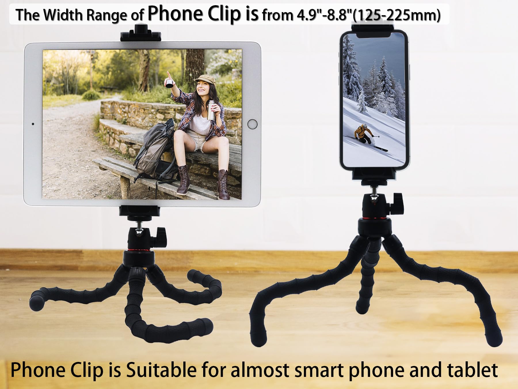 Licrugu Flexible Camera Tripod Compatible With Gopro Hero 13 12 11 10 9, Mini Tripod For Iphone, Phone Tripod Bendable Camera Tripod For Video Recording Vlogging, Tablet Cell Phone Holder Mount Stand