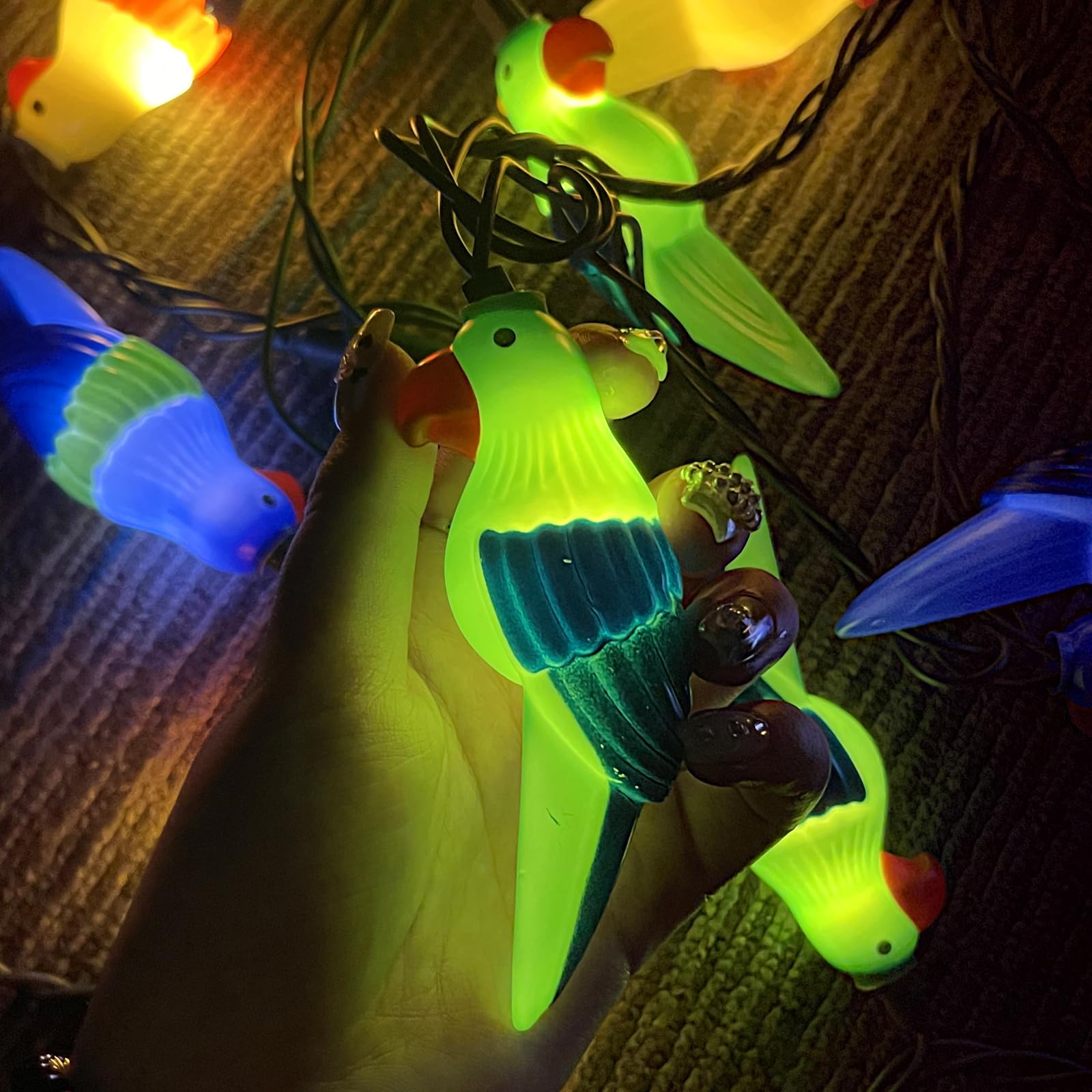 Abeja Parrot String Lights, 8.5Ft Parrot Fairy Led String Lights With 10 Parrot Lights For Tropical Themed String Light For Bedroom, Birthday, Camping, Indoor, Outdoor, Parrot Decor