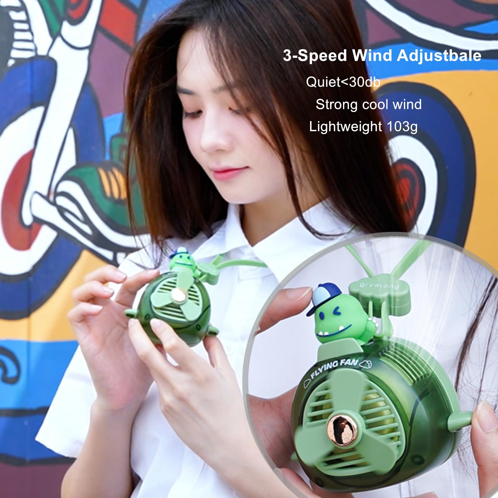 Kids Portable Neck Fan Cute,Handheld Mini Fan,Usb Rechargeable Personal Fan With Lanyard,Lightweight
