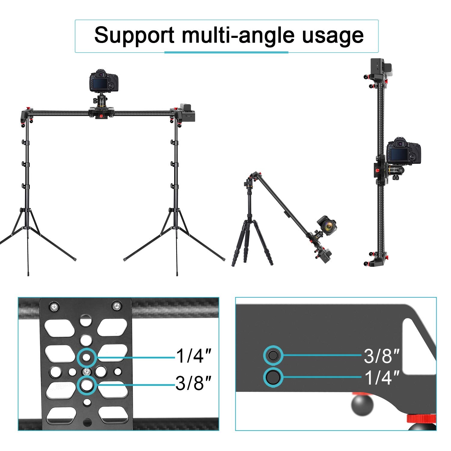 Gvm Motorized Camera Slider,31" Wireless Carbon Fiber Dolly Rail Camera Slider With App Control, Motorized Time Lapse And Video Shot Follow Focus Shot And 120 Degree Panoramic Shooting