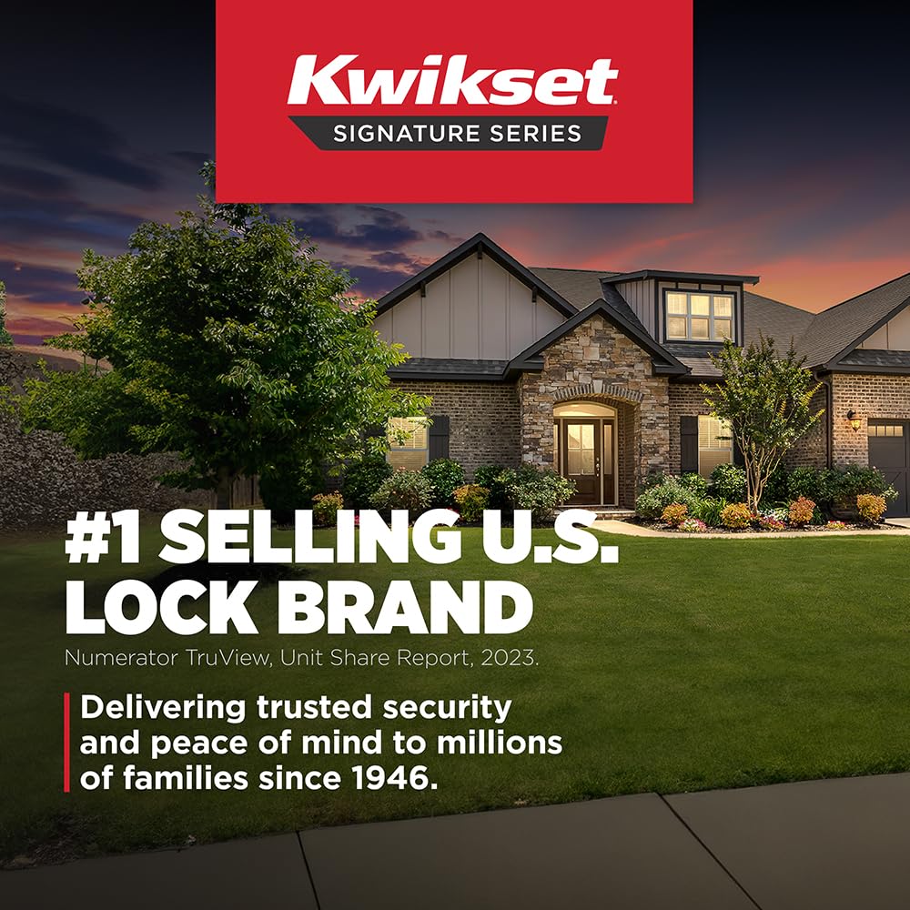 Kwikset San Clemente Deadbolt Lock, Matte Black Rectangle Exterior Keyed Front Entry Door, Pick Resistant Smartkey Rekey Security, Single Cylinder Dead Bolt, With Microban Protection