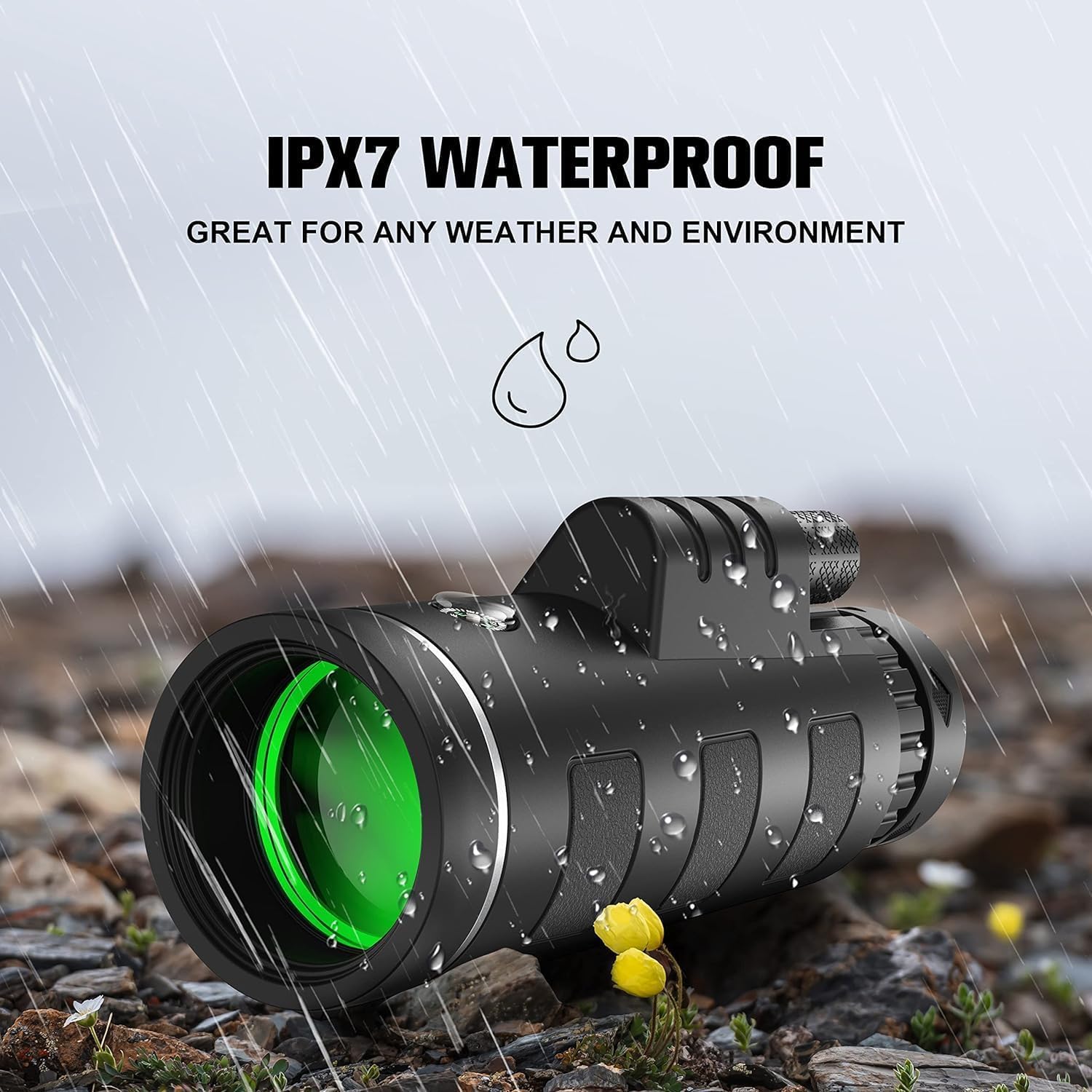 Hilarms 40X60 Hd Monocular Telescope, Monoculars For Adults High Powered With Smartphone Adapter & Tripod, Hiking Gear Night Vision Hunting Camping Star Watching Bird Wildlife