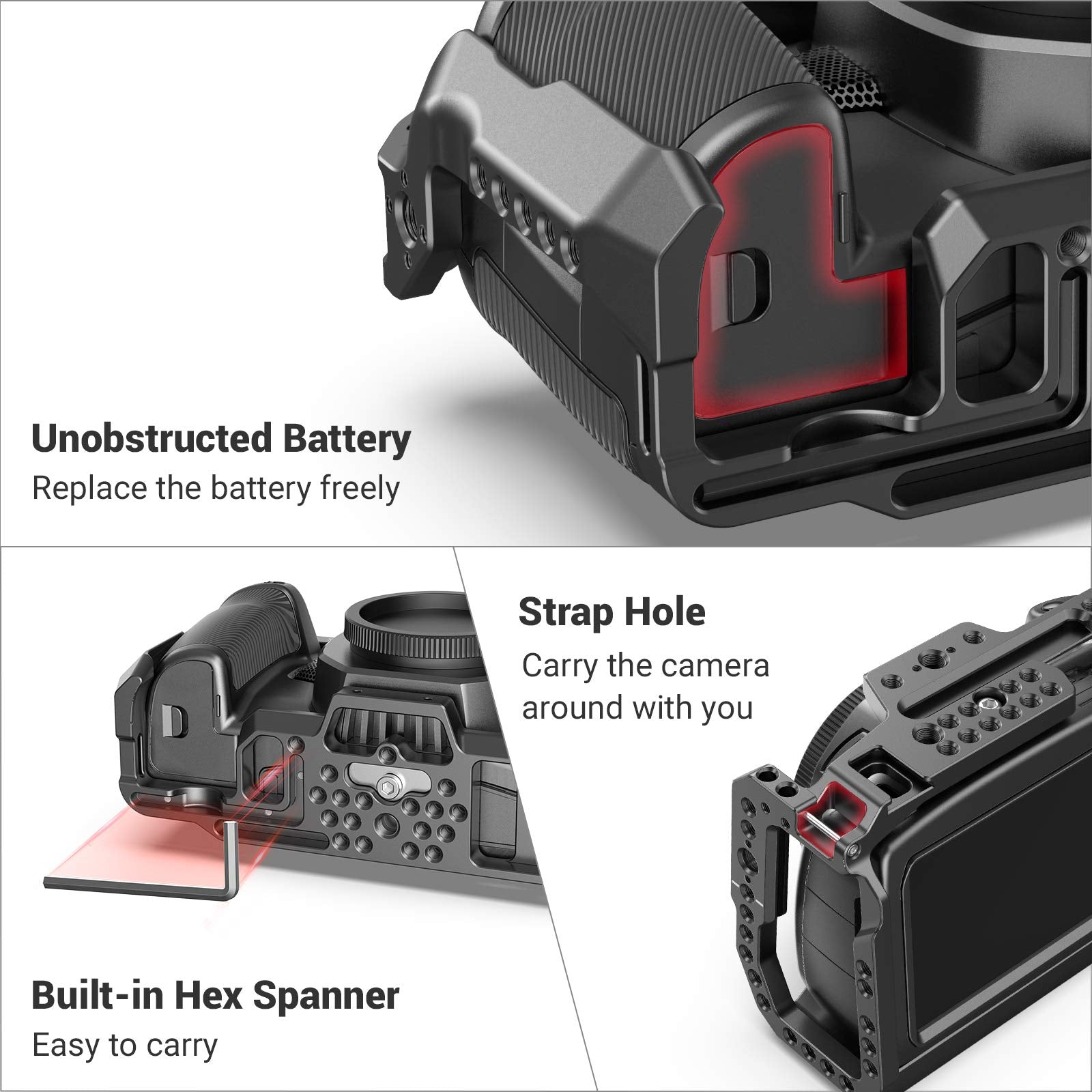Smallrig [ Version] Bmpcc 4K & 6K Cage For Blackmagic Design Pocket Cinema Camera 4K & 6K W/Cold Shoe, Nato Rail – 2203