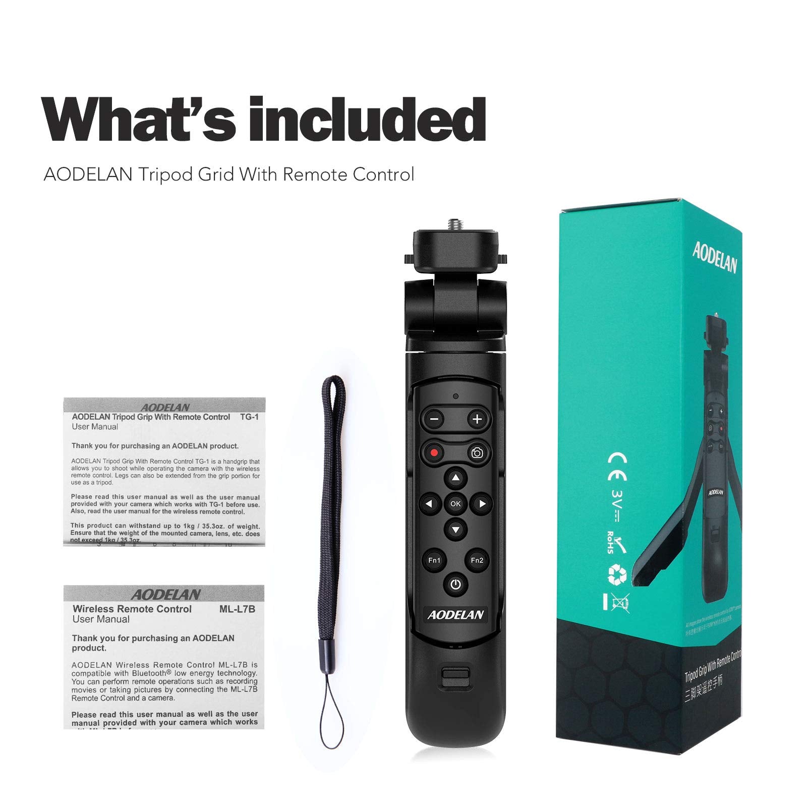 Aodelan Camera Shooting Grip Tripod, Mini Handheld Grip, Travel Tripods With Wireless Remote Control For Nikon Z Fc Coolpix P1000 P950 B600 A1000 Z50