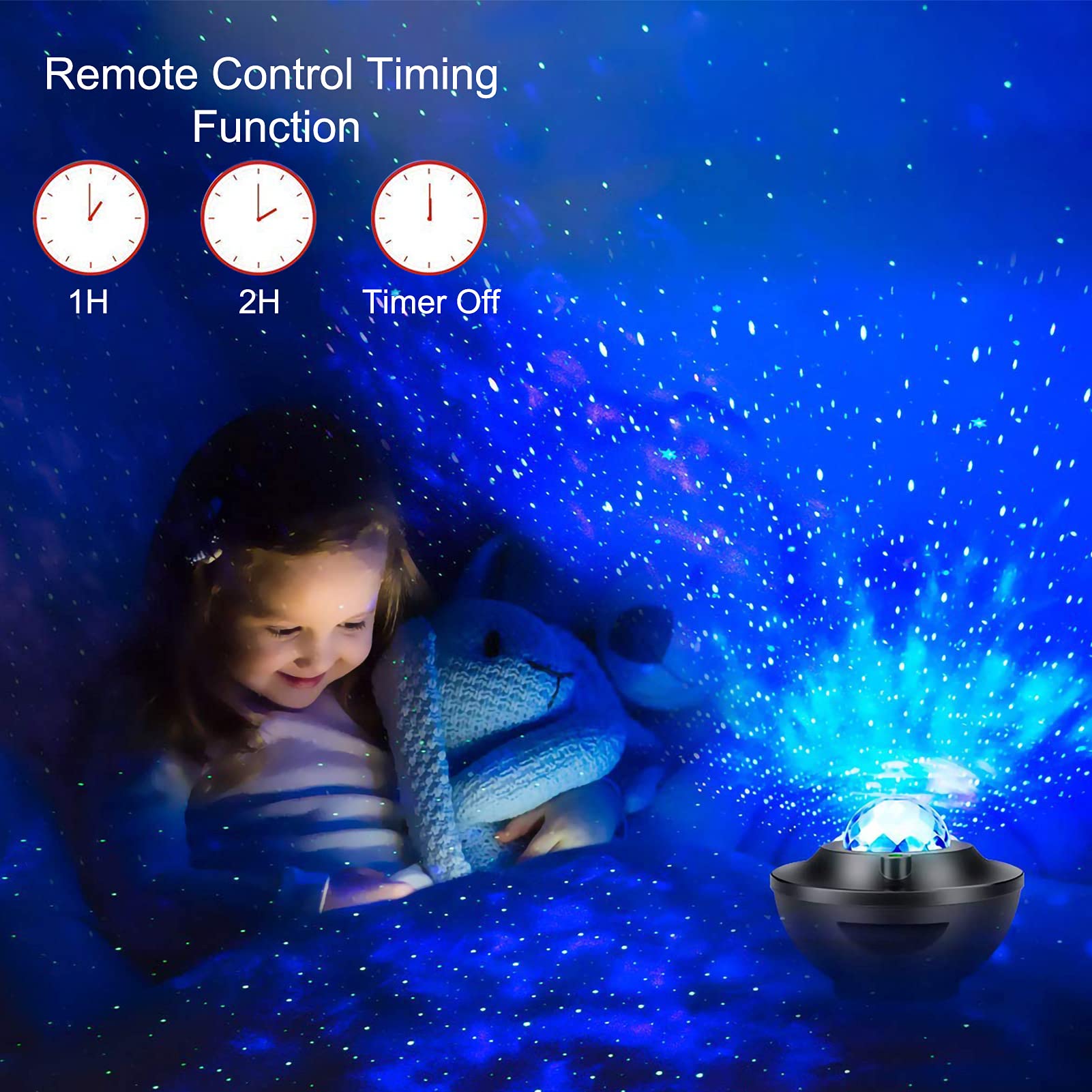 Yabtf Night Light Projector, Galaxy Projector With Remote Control, Star Projector With Led Nebula Cloud/Ocean Wave For Kid Baby'S Bedroom/Game Room/Home Theatre, Built-In Bluetooth Music Speaker