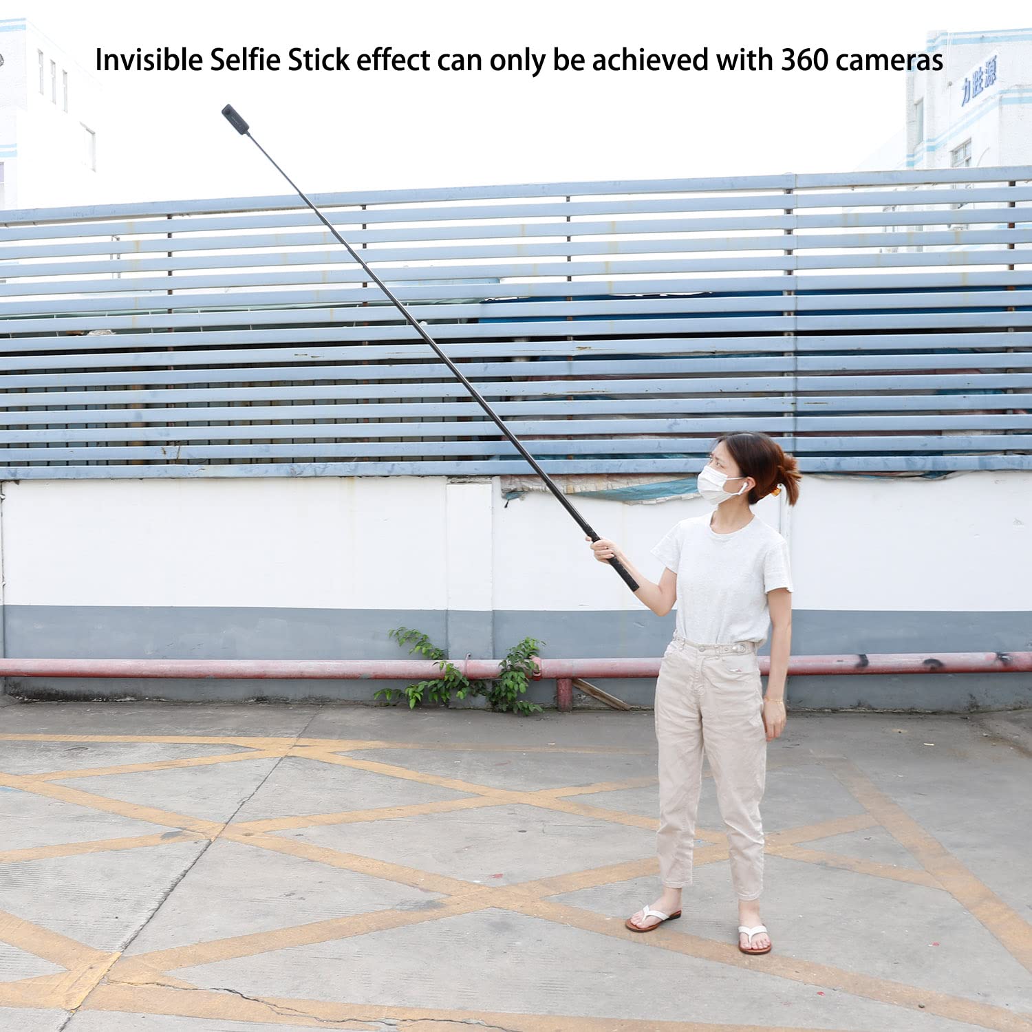 Pellking Long 77Inch Invisible Selfie Stick For Insta360 One X5,X4, X3, X2, X, Insta360 One R, Rs, Insta 360 Camera 1/4" Extended Monopod Pole