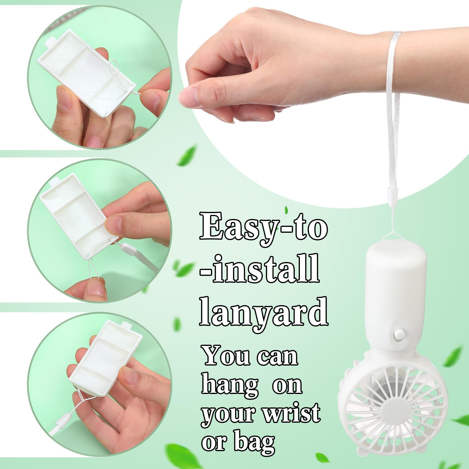 Mini portable fans with lanyard, bulk set ideal for makeup, eyelash, and hot weather cooling Koospark