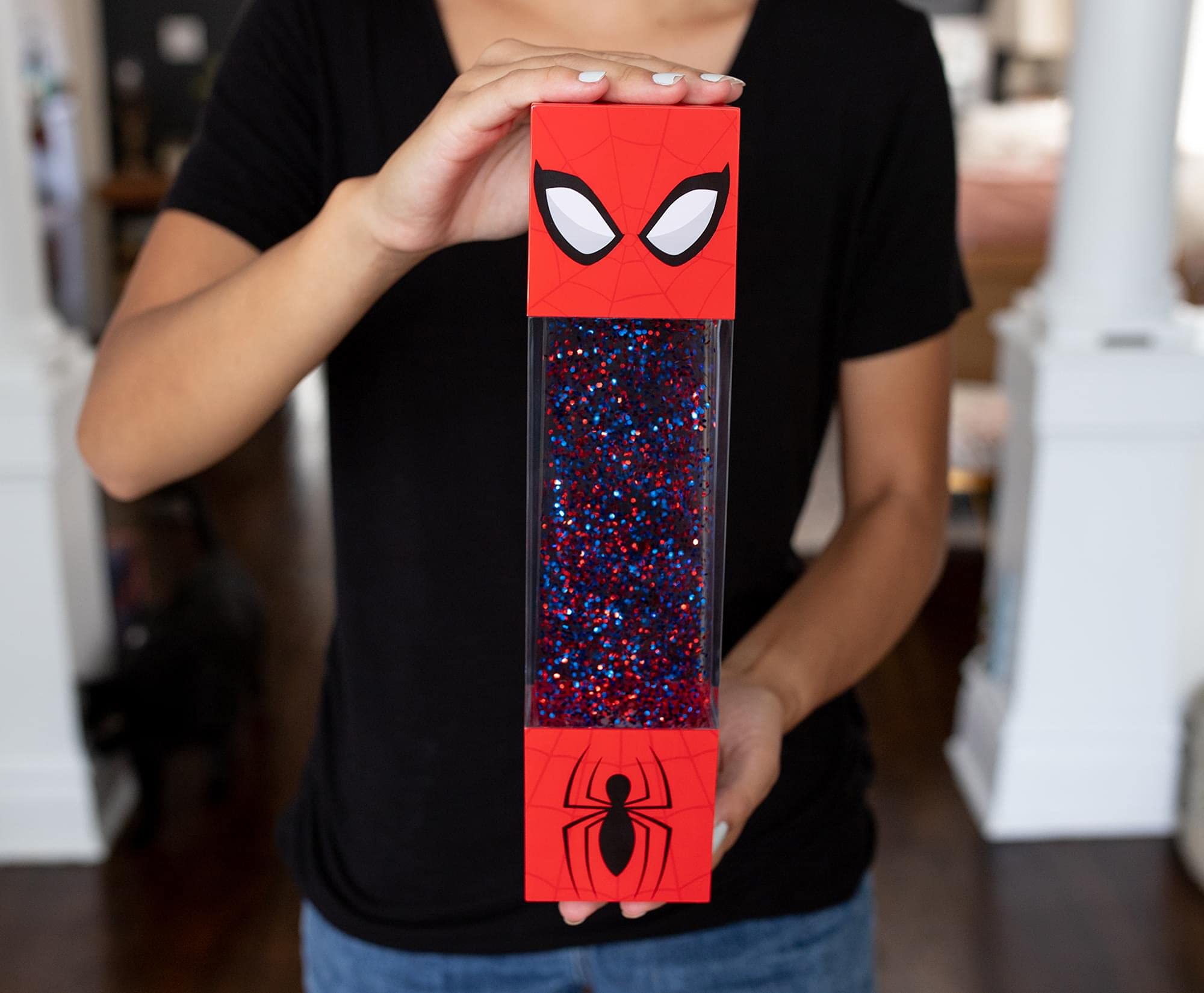 Ukonic Marvel Spider-Man Usb Powered Glitter Motion Lamp Led Light | Nightstand Table Lamp For Bedroom, Desk, Living Room | Home Decor Room Essentials | Comic Book Toys, And Collectibles | 12 Inches