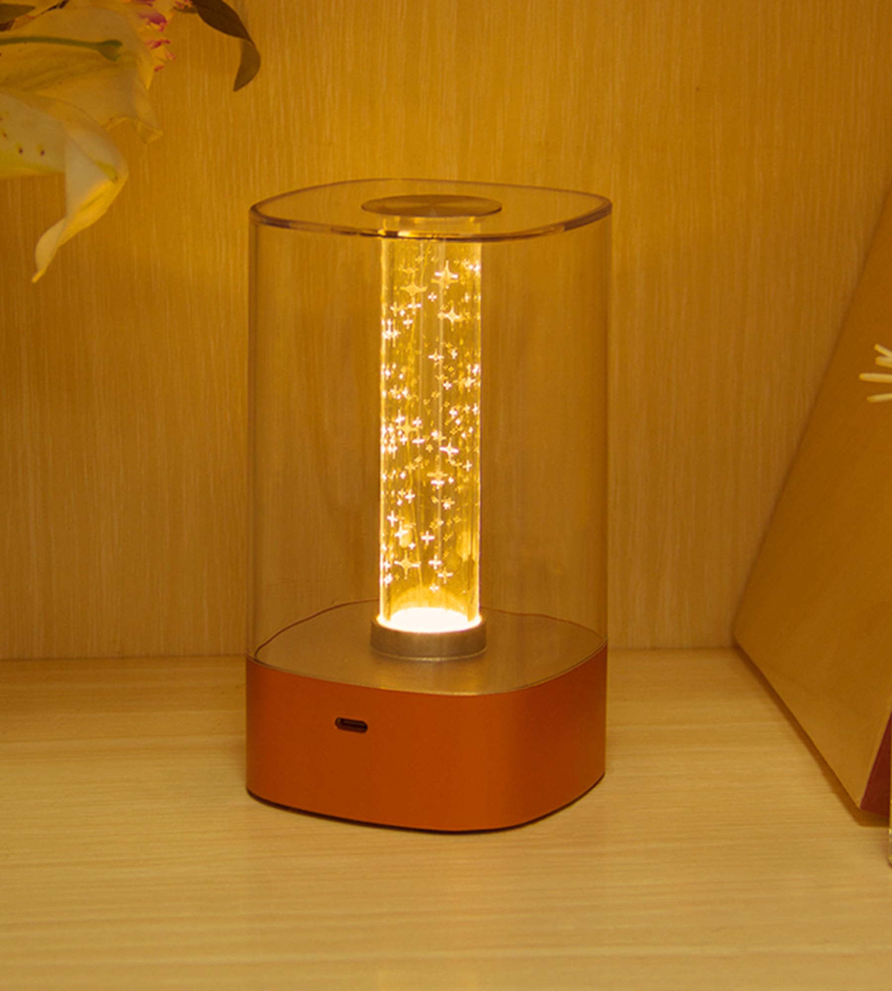 Wahliwahli Touch Night Light For Nursery, Table Lamp With Dimmable Control, Portable Rechargeable Modern Desk Lamp, Cordless Ambient Light Mood Lighting For Bedroom, Living Room (Star)
