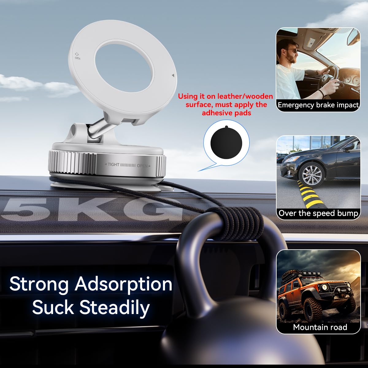 Xo Simple Is Beauty Vacuum Suction Magnetic Phone Holder, Strong Suction Magnetic Car Phone Holder Mount Foldable Phone Stand For Iphone16/15/14/13/12, Mirror/Glass/Screen(Not Charge Phone)