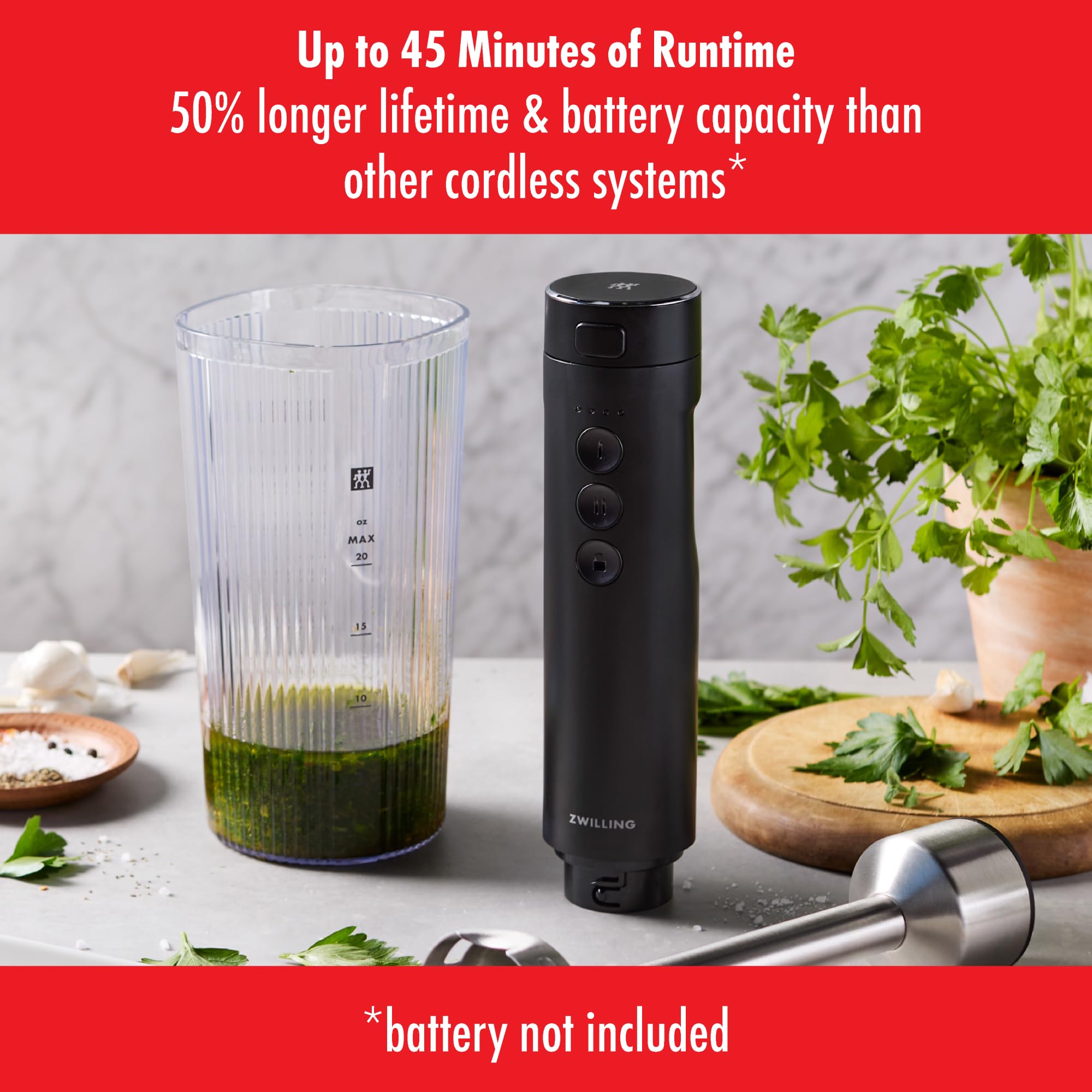 Zwilling Xtend Cordless Hand Blender And Accessory 4-Pc Set (Battery Not Included)