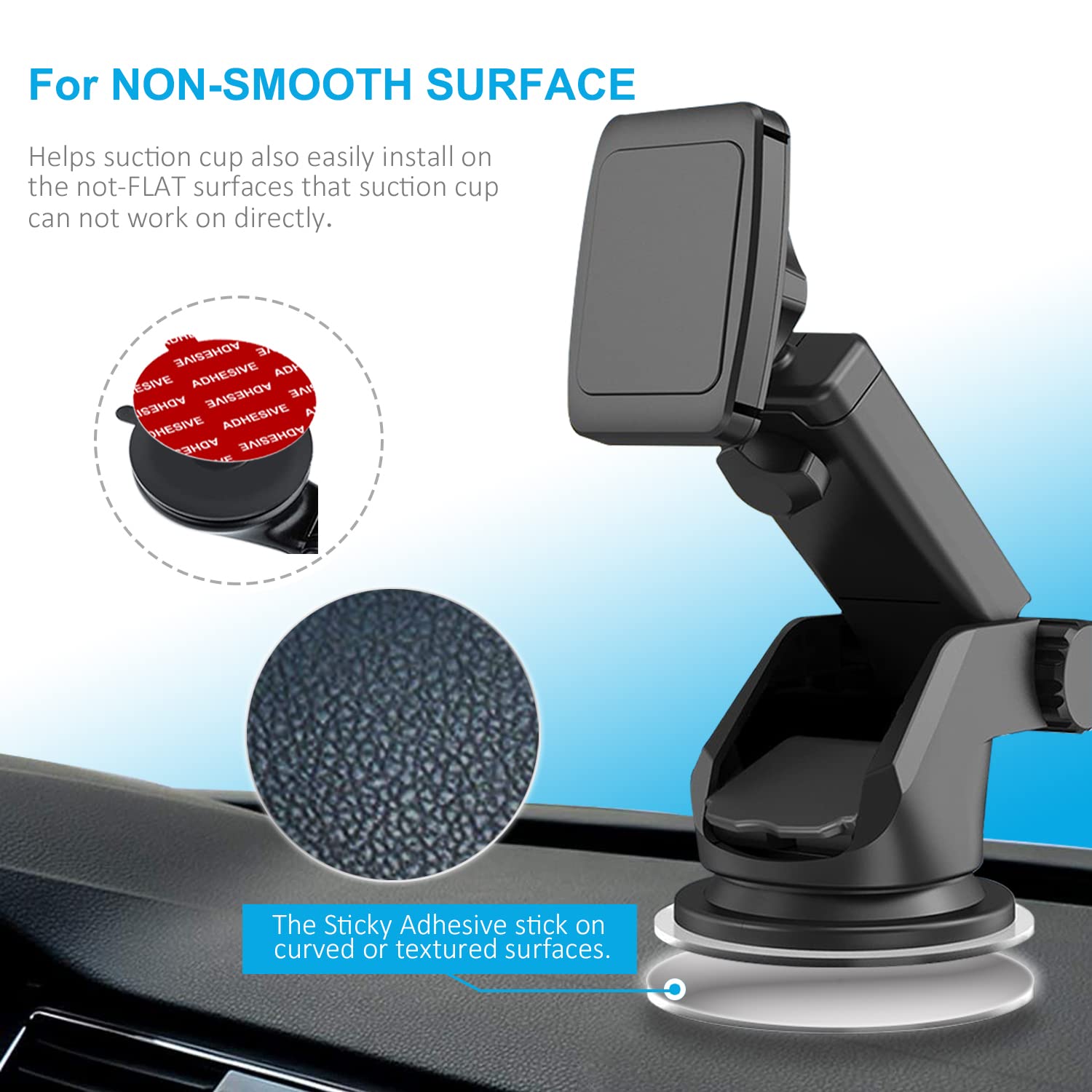 Pkyaa Dashboard Pad Mounting Disk Sticky Adhesive Replacement Kit, 6Pcs 3.15"(80Mm) Circle Heat Resistant Double-Sided Stickers For Suction Cup Car Phone Holder Disc & Windshield Dash Cam