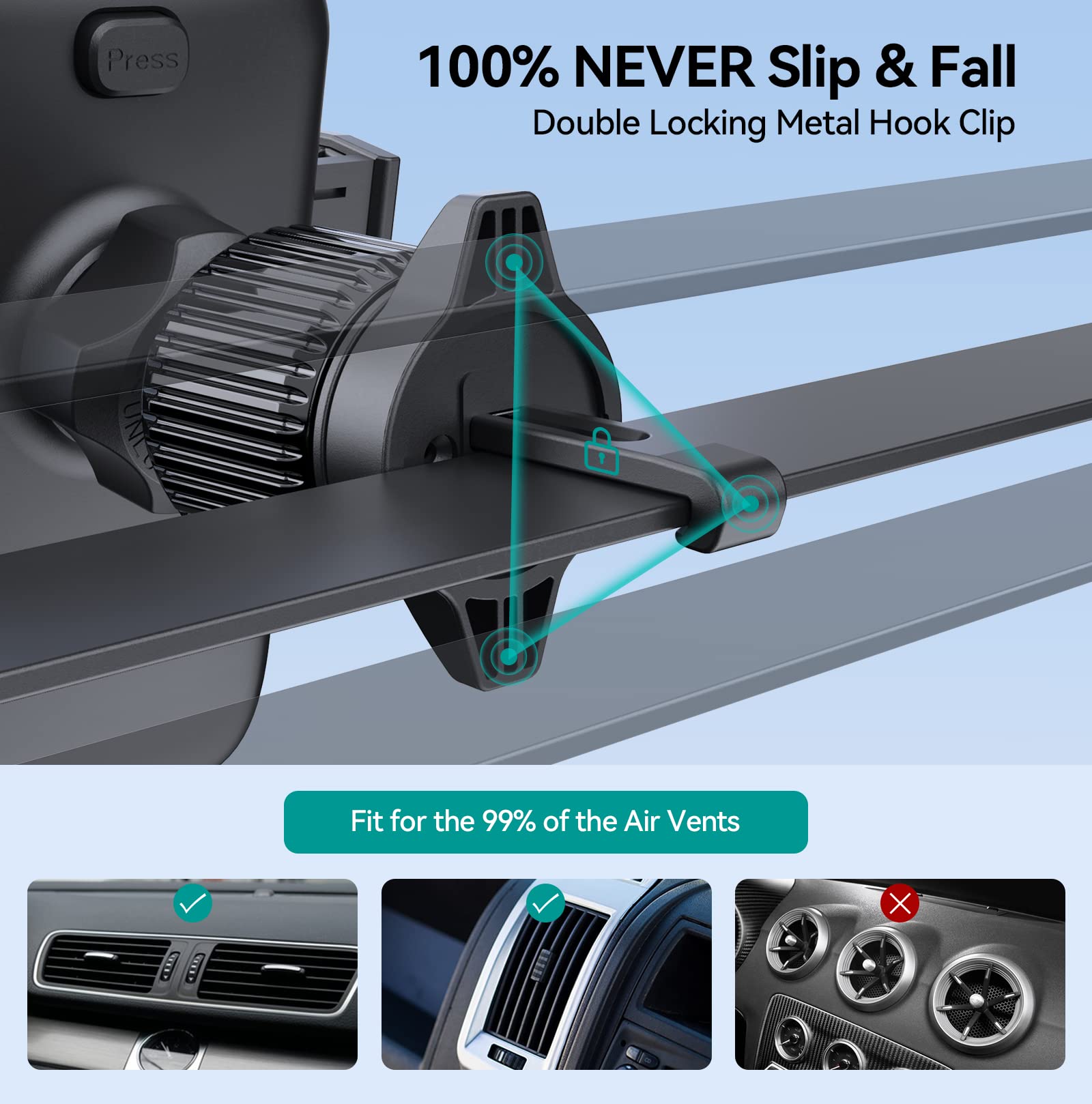 Dolyofg Car Phone Holder Mount, [Military-Grade Suction & Super Sturdy Base] 3 In 1 Universal Phone Mount For Car Dashboard Windshield Air Vent Car Mount For Iphone Android Smartphone Gps Navigator