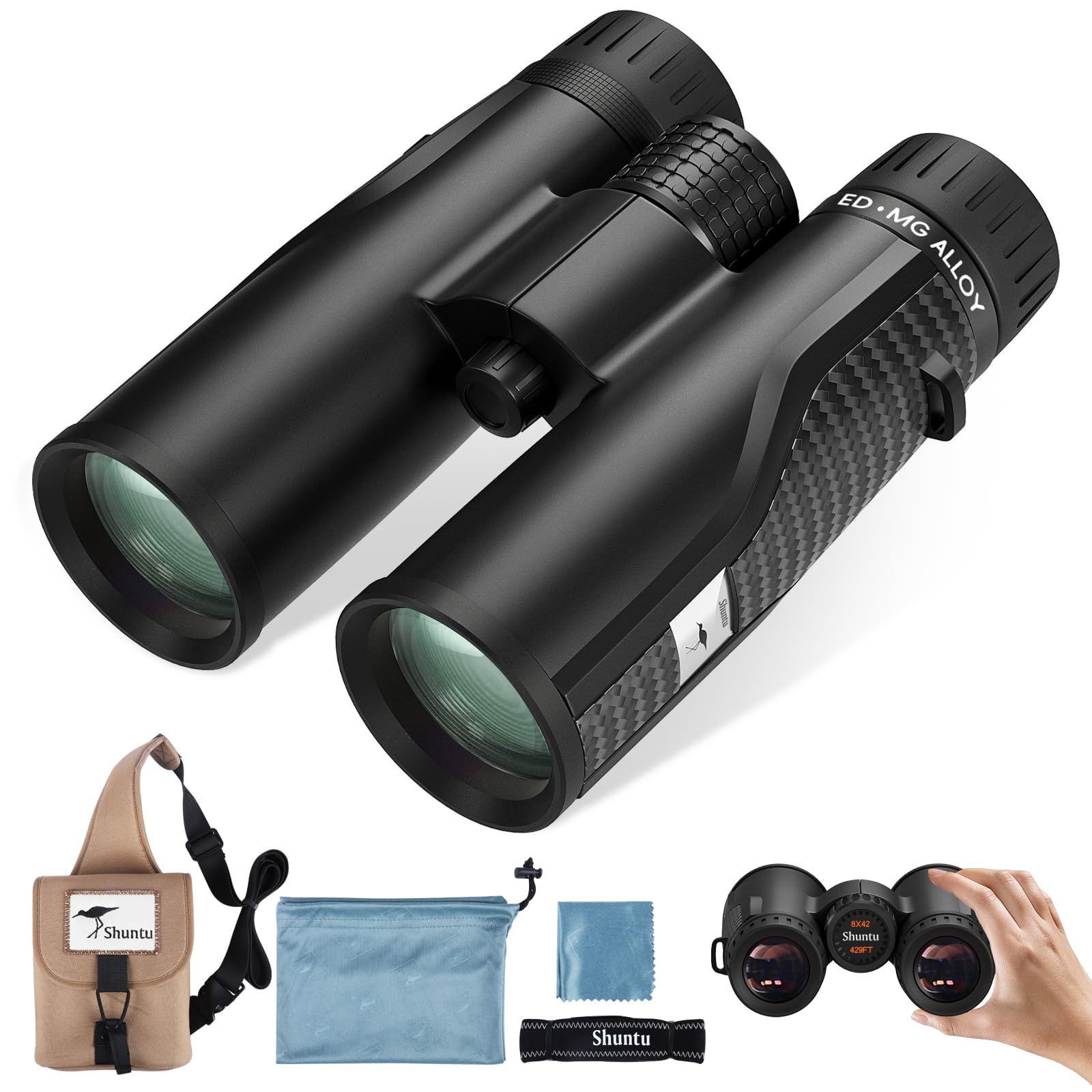 Peiketao Premium Ed Binoculars 10X42 For Adults - High Power Hd Waterproof Binoculars For Bird Watching, Hunting & Travel