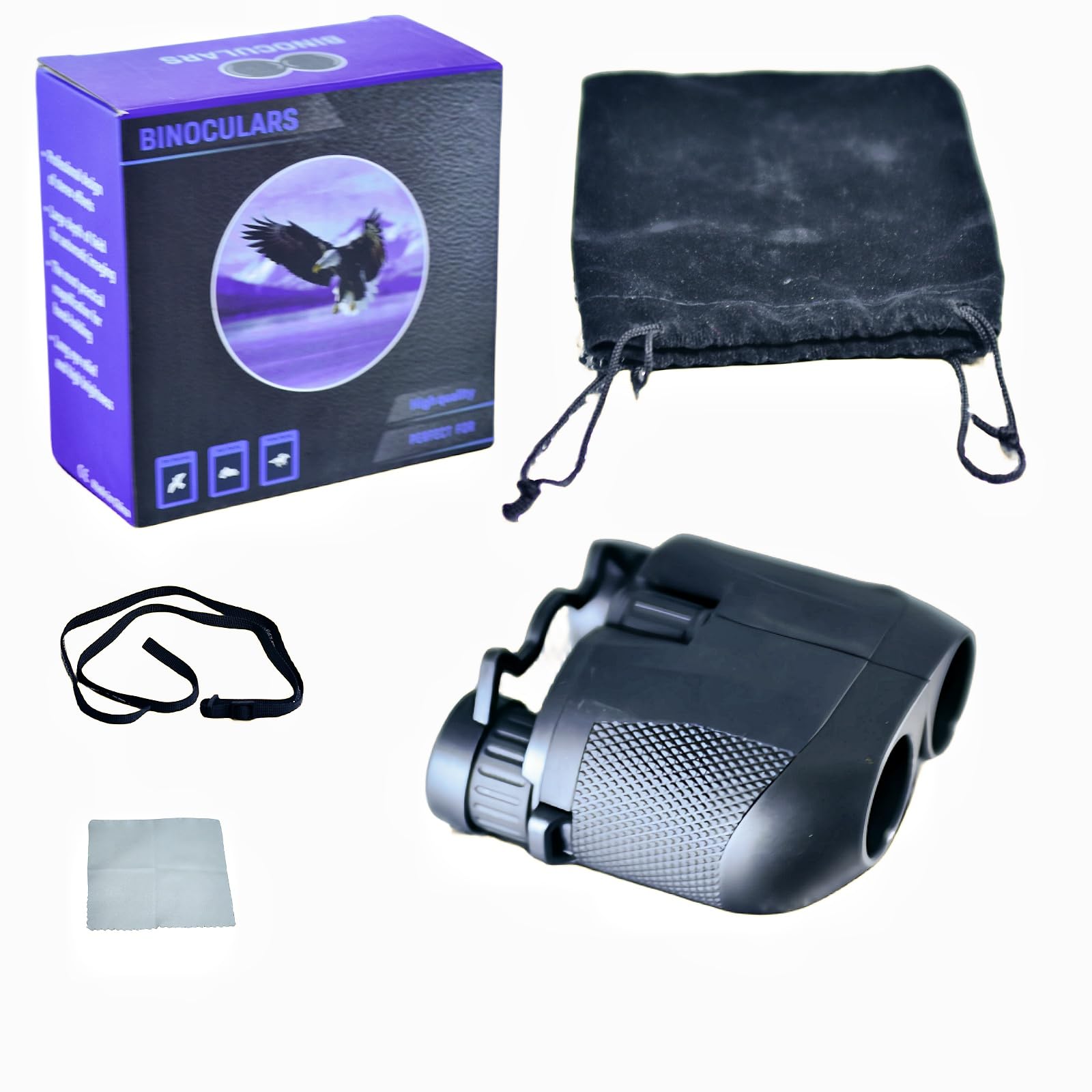 Kenpiko Binoculars For Adults And Kids,10X25 Compact Binoculars, High Powered Travel Waterproof For Bird Watching, Hiking, Cruise And Hunting,  For Adults Teens Friends