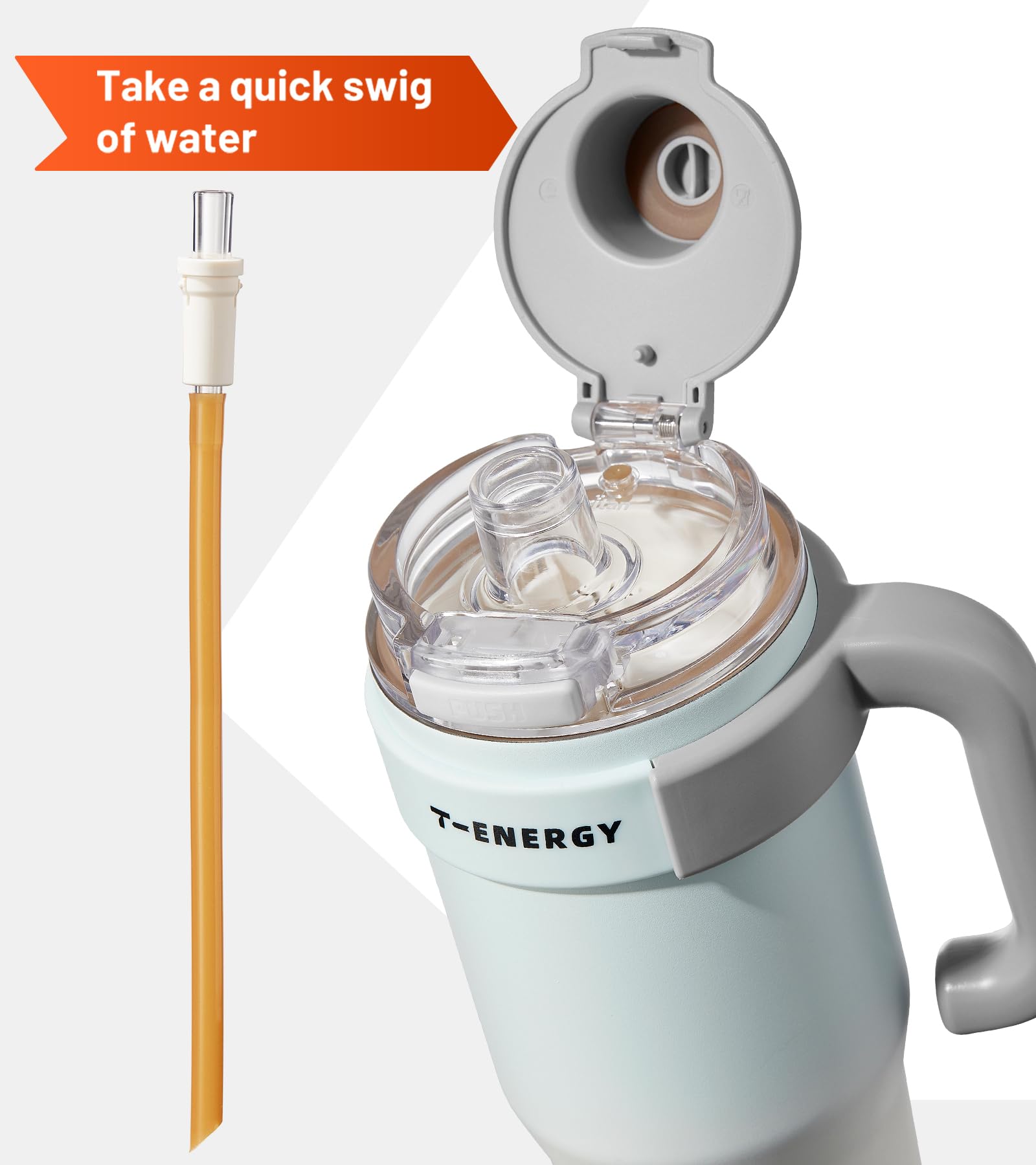 Tkk 40 Oz Tumbler With Handle And Straw, Ceramic Coating Insulated Tumbler 100% Leakproof Travel