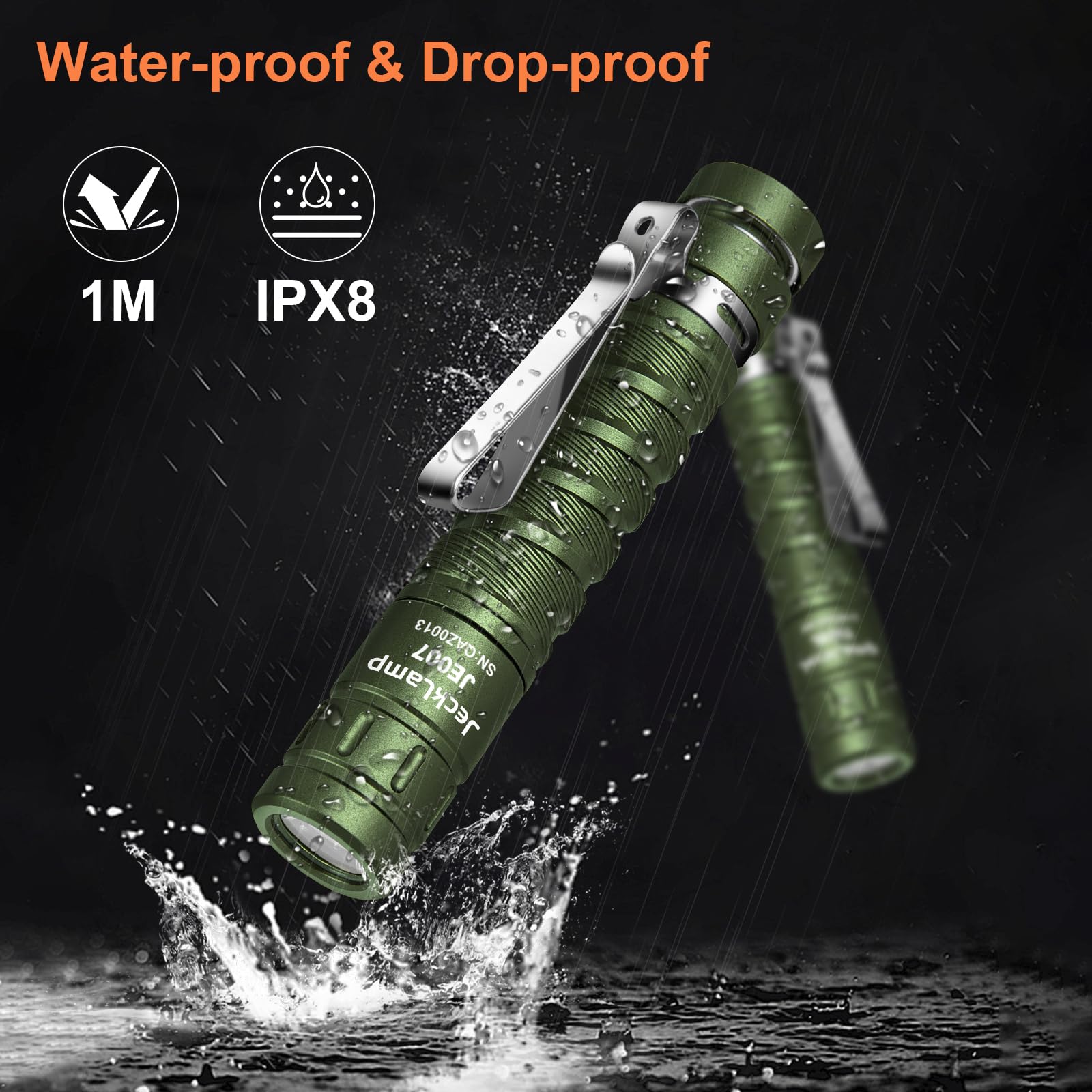 Jecklamp Aaa Battery Edc Flashlight, 550 High Lumens Magnetic Flashlight With Clip, 4 Modes Mini Flashlight, Pocket Flashlight For Working, Camping（Battery Included）