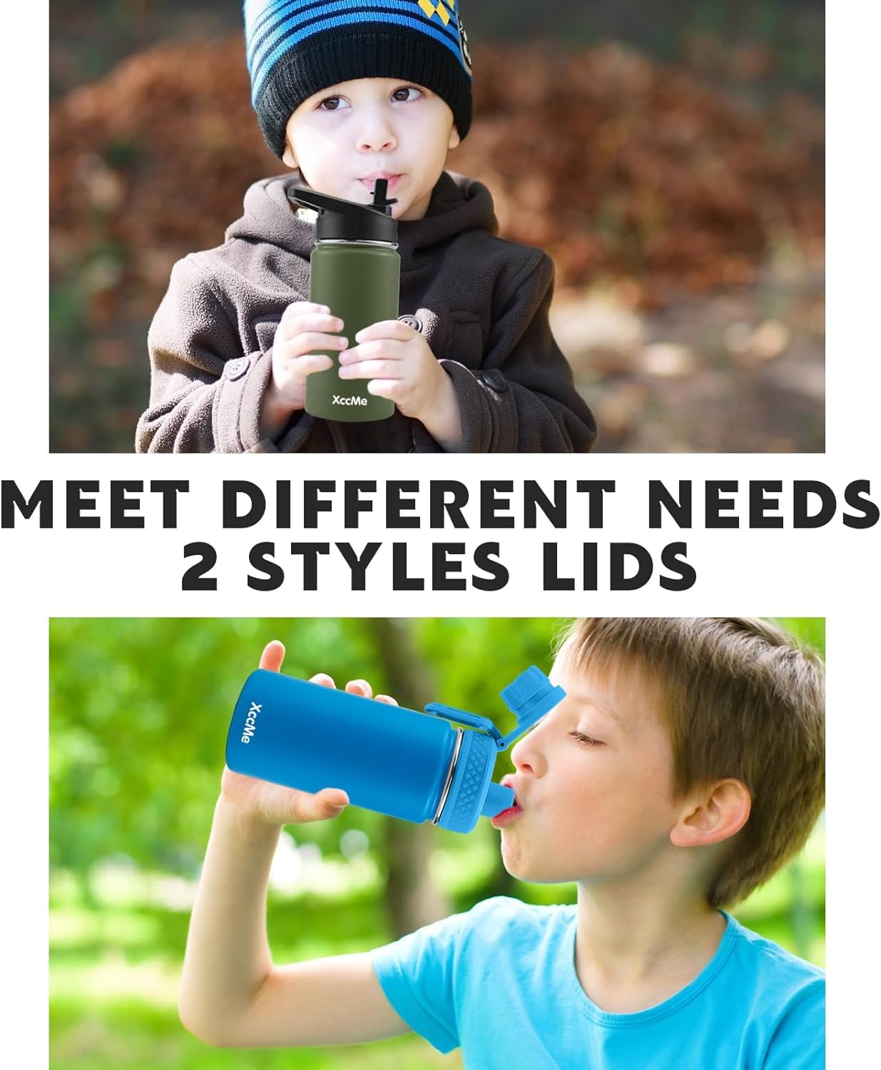 16 Oz Kids Water Bottle 2 Pack,Water Bottles For School Kids,Metal Water Bottle Kids,Insulated Kids